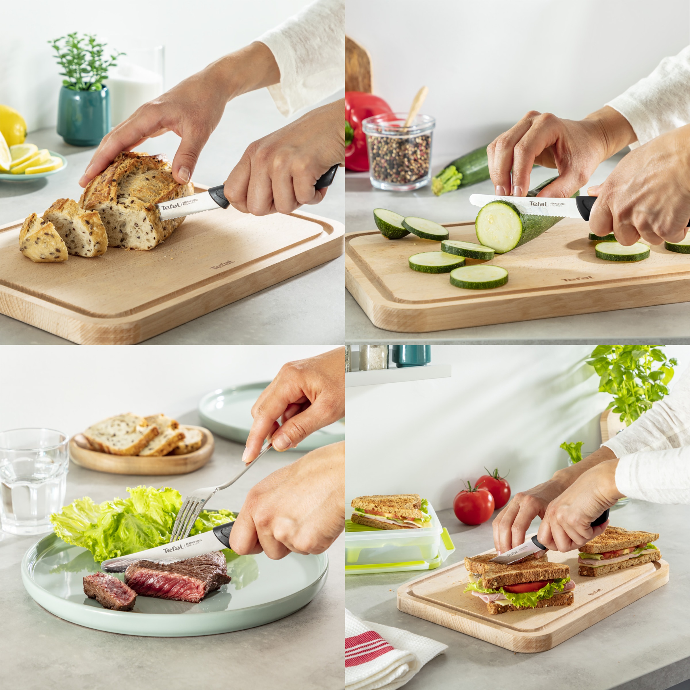 Tefal Universalküchenmesser »Colorfood« gezahnt, 10 cm, Klinge aus deutschem Edelstahl, ergonomischer Griff