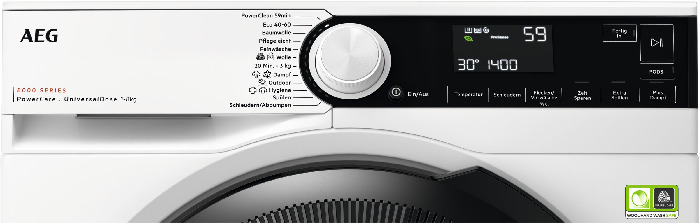 AEG Waschmaschine "LR8E70480" 8 kg 1400 U/min UniversalDose: löst PODS/Caps günstig online kaufen