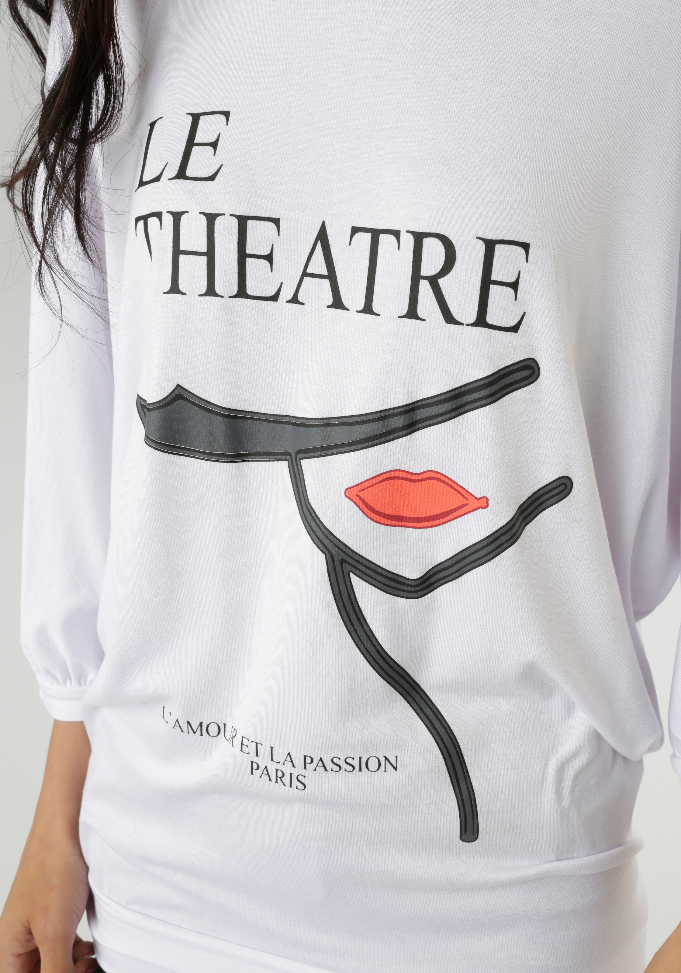 Aniston SELECTED 3/4-Arm-Shirt, mit femininen Druck und Statement-Schriftzug - NEUE KOLLEKTION