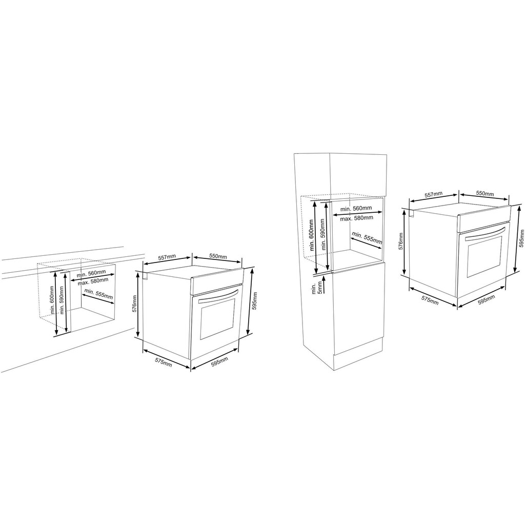 Sharp Einbaubackofen »K-60V19IQM-EU«, K-60V19IQM-EU, katalytische Reinigung