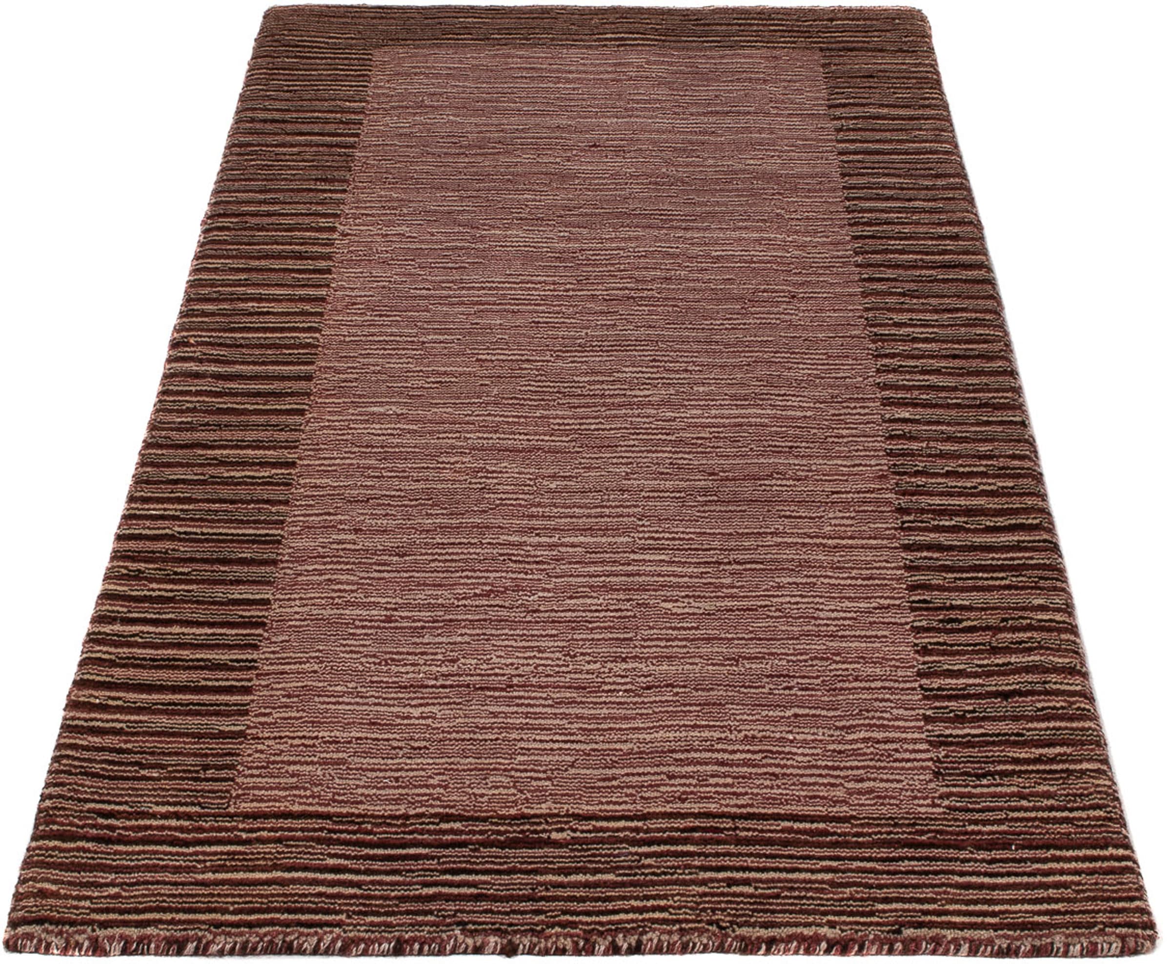 Wollteppich »Gabbeh - Loribaft Softy - 140 x 74 cm - braun«, rechteckig, 12 mm Höhe,...