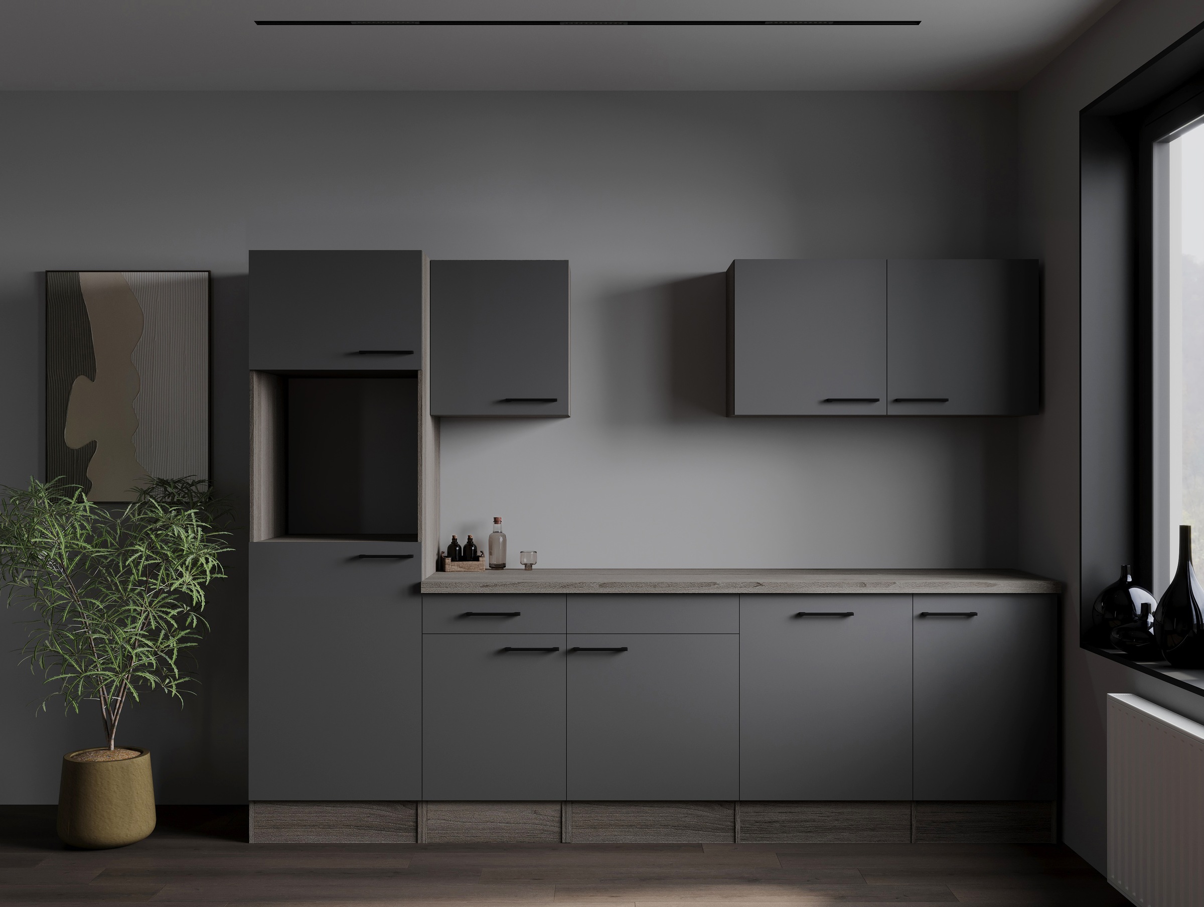 RESPEKTA Küchenzeile "Oliver" Breite 280 cm, 90 cm Arbeitshöhe, in exklusiv günstig online kaufen