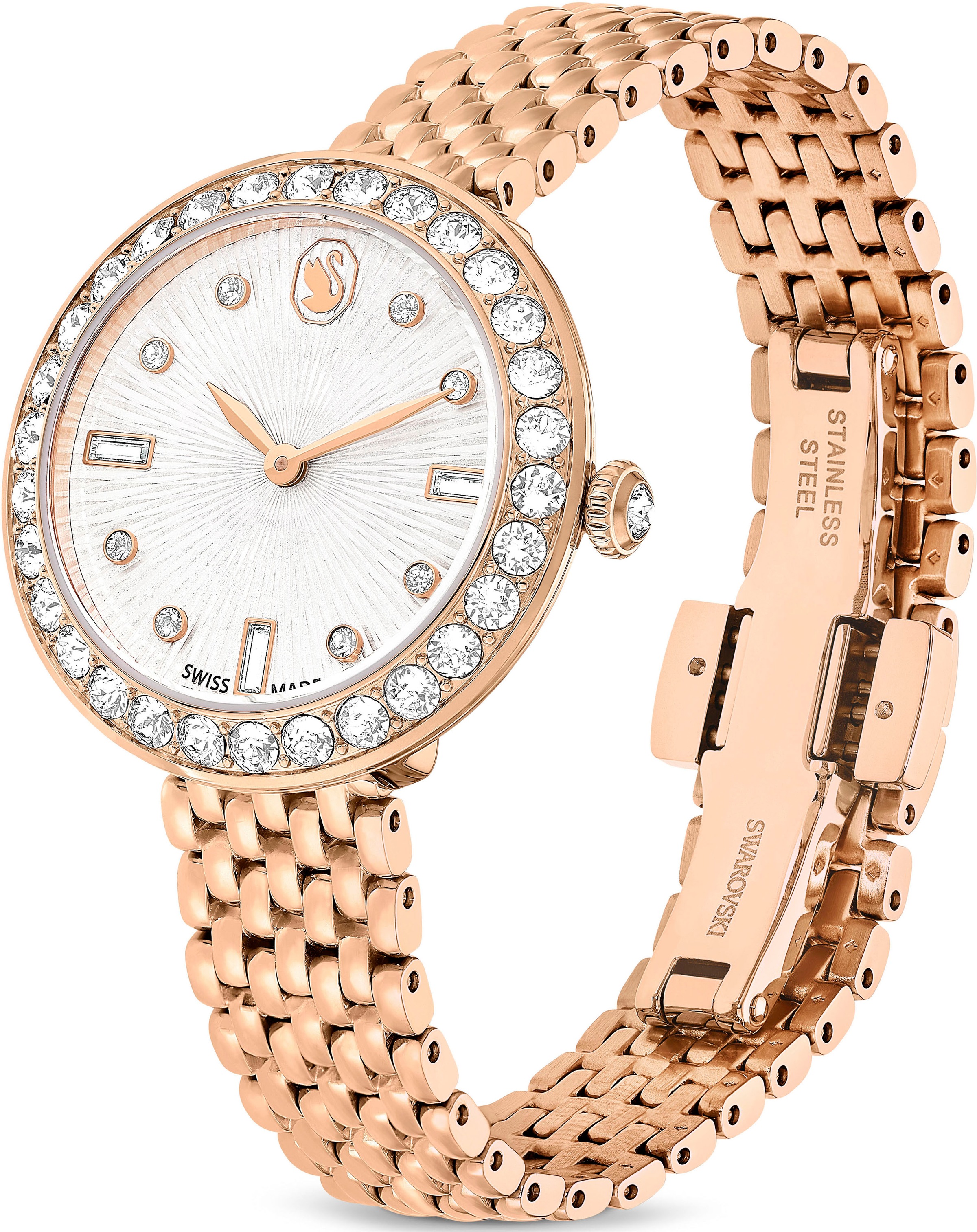 Swarovski Quarzuhr »CERTA«, Armbanduhr, Damenuhr, Swarovski-Kristalle, Swiss Made
