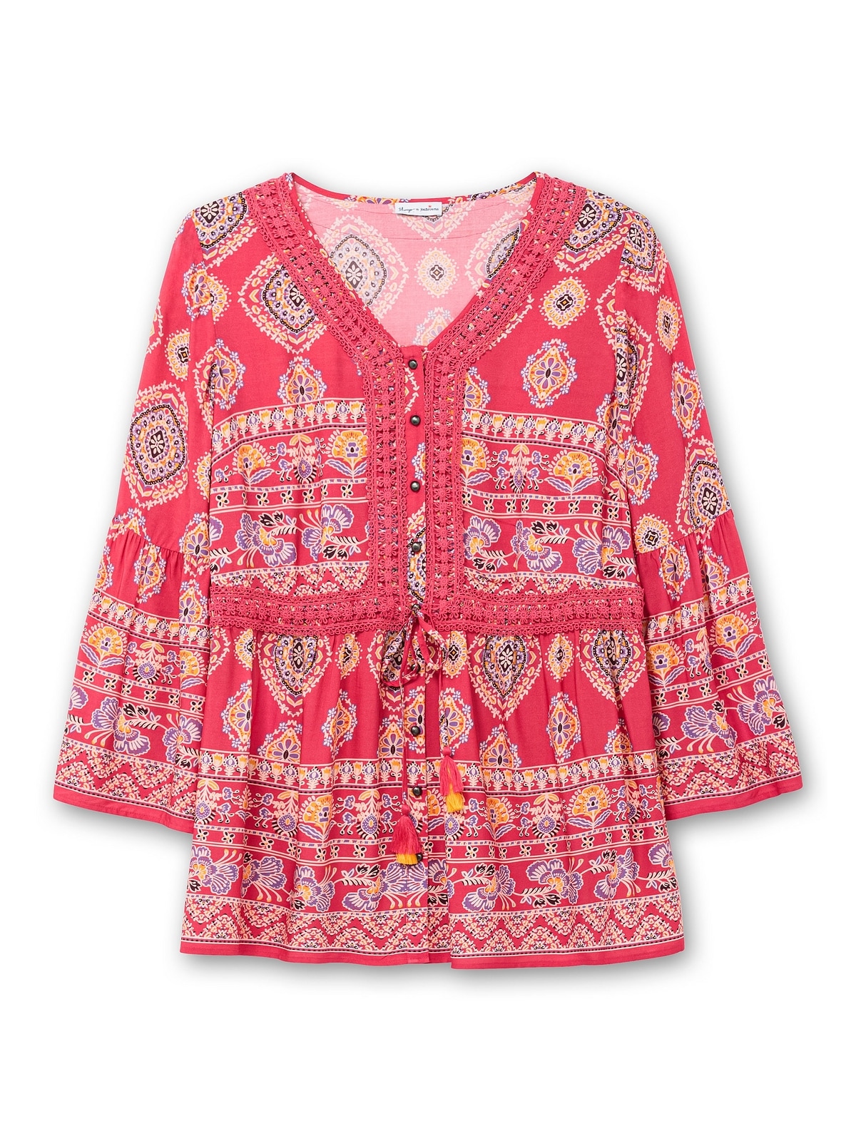 sheego by Joe Browns Longbluse »Große Größen«, im Ethno-Stil, mit Crochet-Spitze
