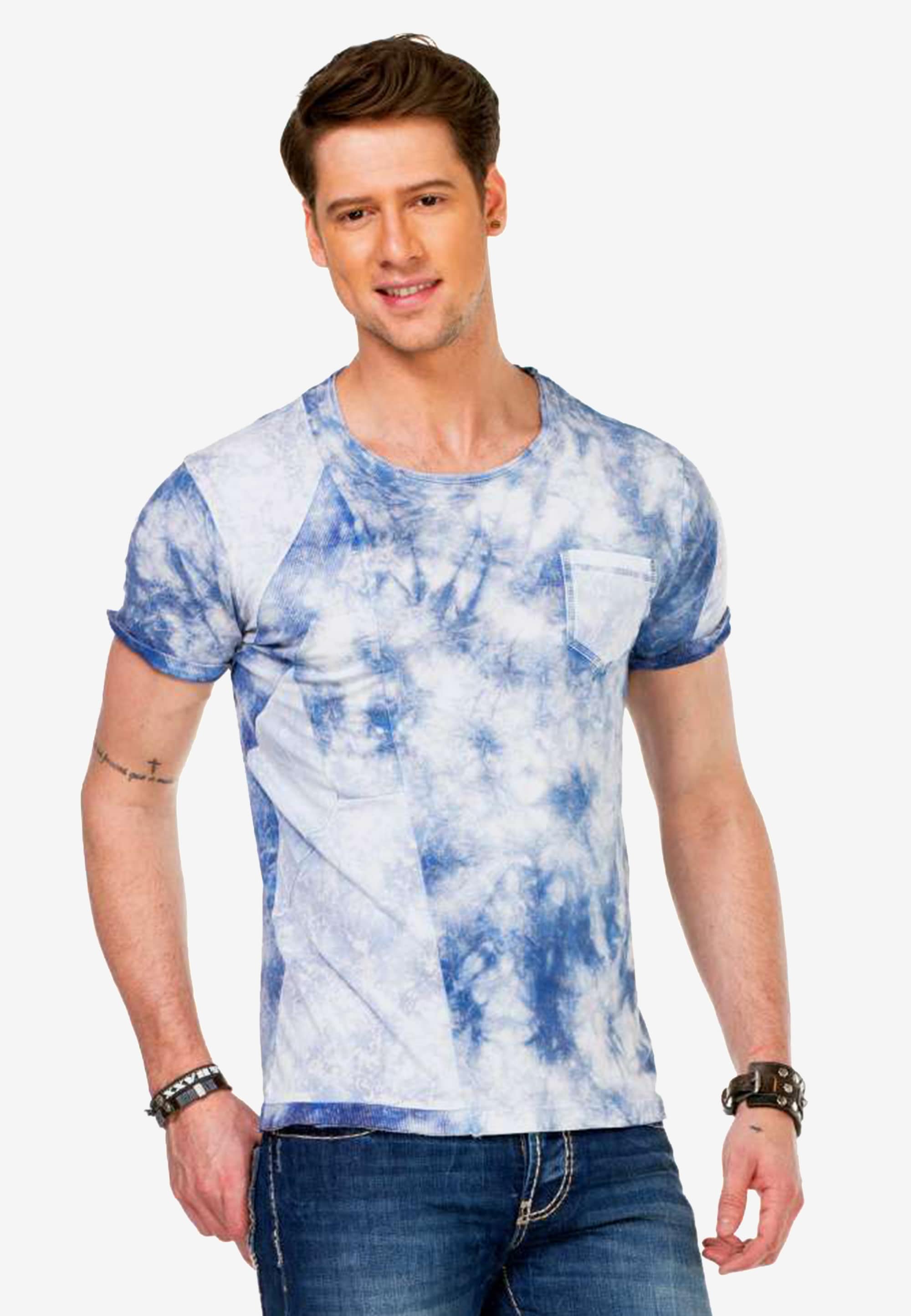 T-Shirt, mit Batik Waschung