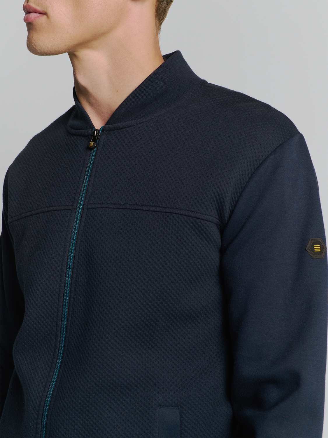 NO EXCESS Sweater »No Excess Jacquard sweatshirt mit Vollreißverschluss«