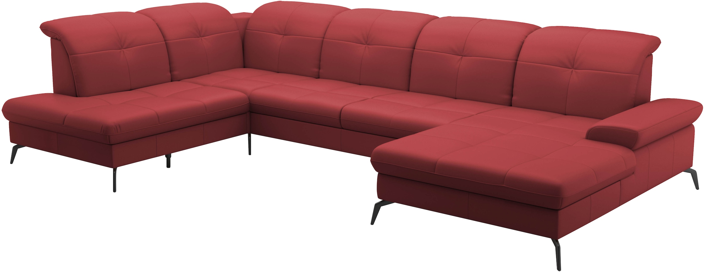 sit&more Wohnlandschaft »Amica, U-Form, inkl. Sitztiefenverstellung und Armteilverstellung«, wahlweise mit Kopfteilverstellung, Bettfunktion und Bettkasten