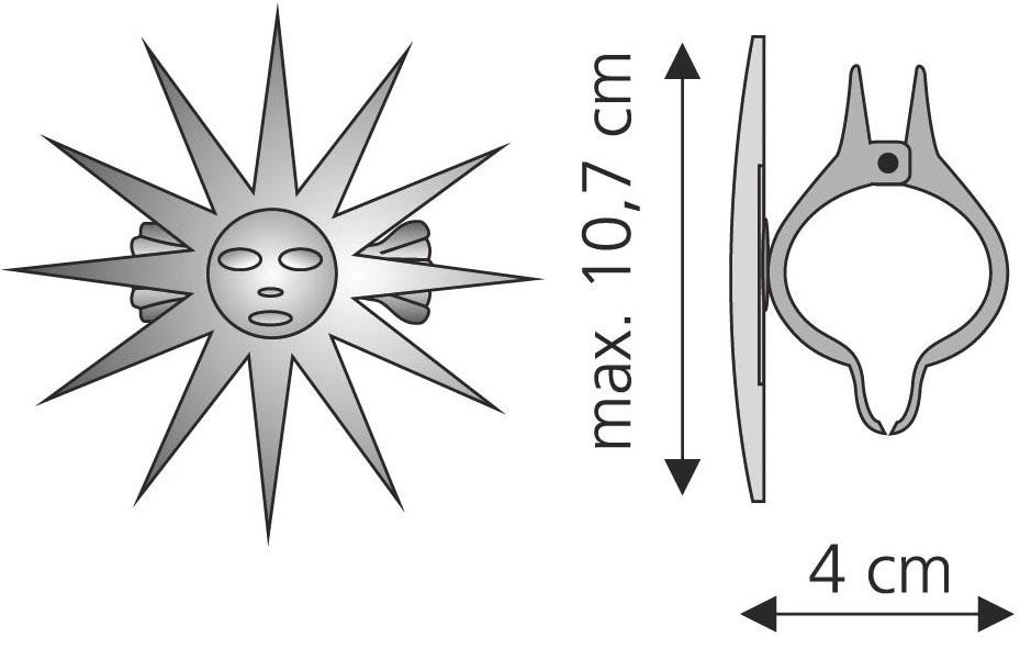 Liedeco Dekoklammer »Sonne«, (Packung, 2 St.), für Gardinen, Vorhänge