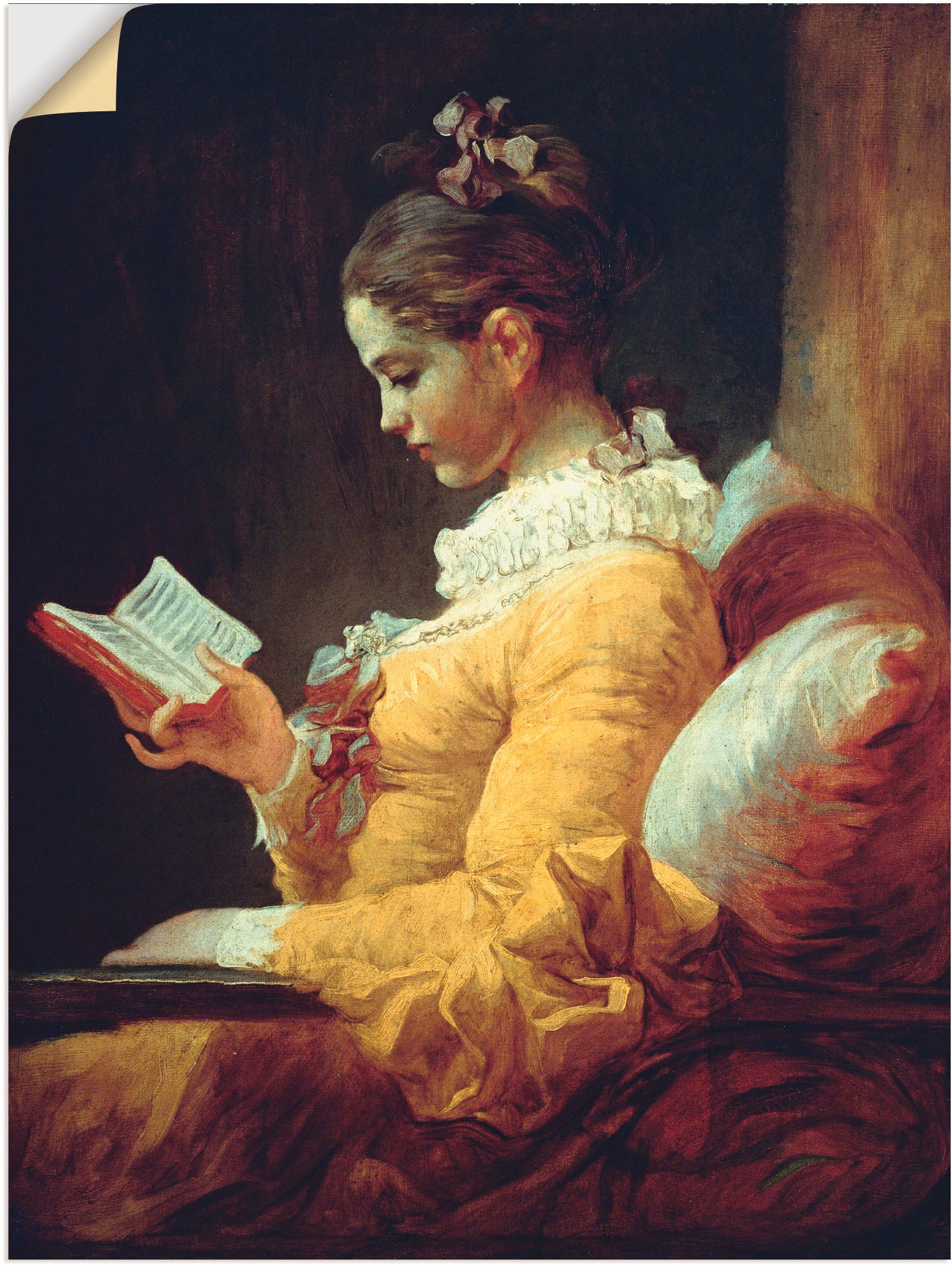 Artland Wandbild »Lesendes Mädchen. Um 1776«, Frau, (1 St.), als Leinwandbild, Poster in verschied. Größen