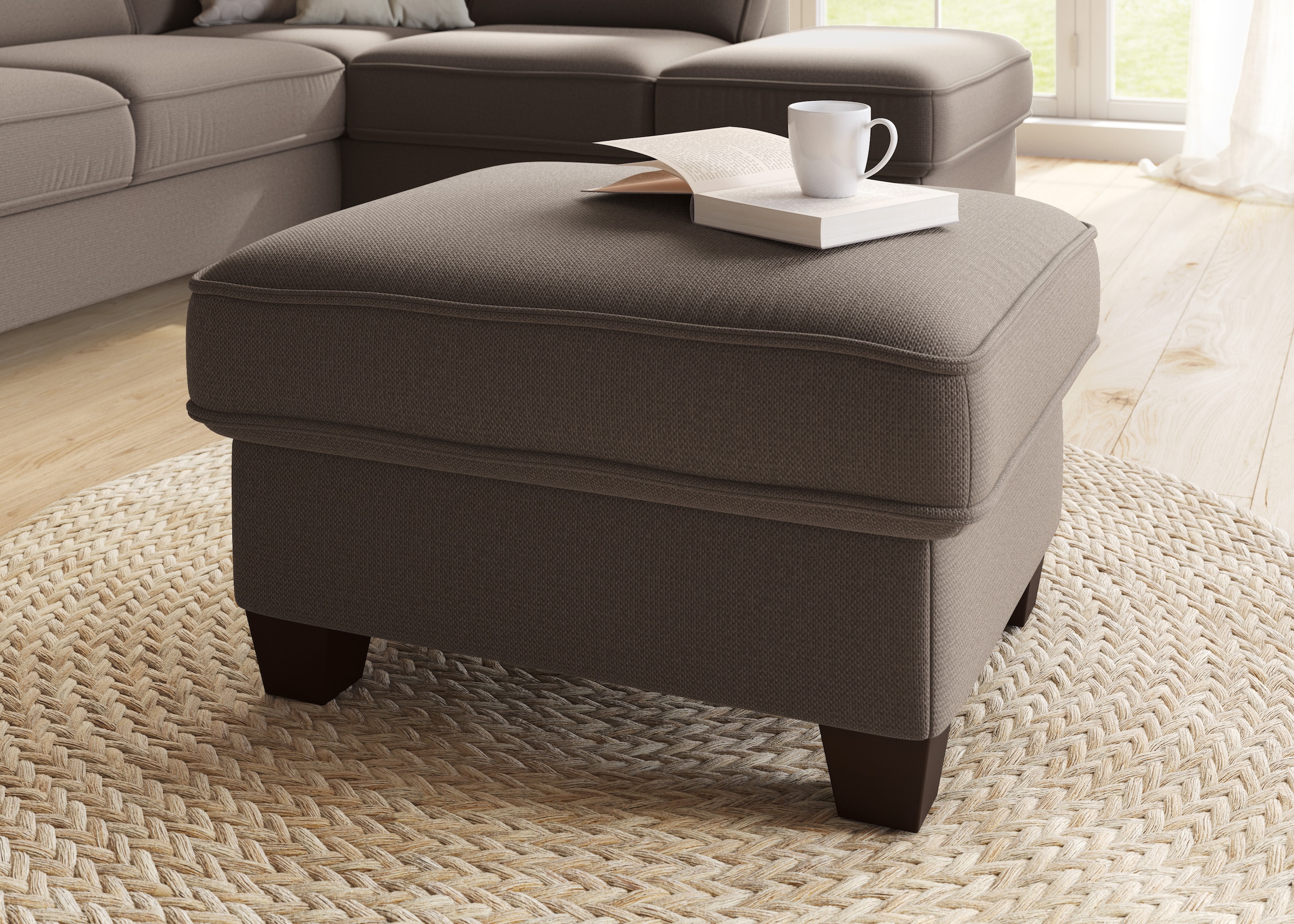 OTTO home Hocker "County" 1 Stk. tlg. mit Federkern und Stauraum, passend zur "County"-Serie