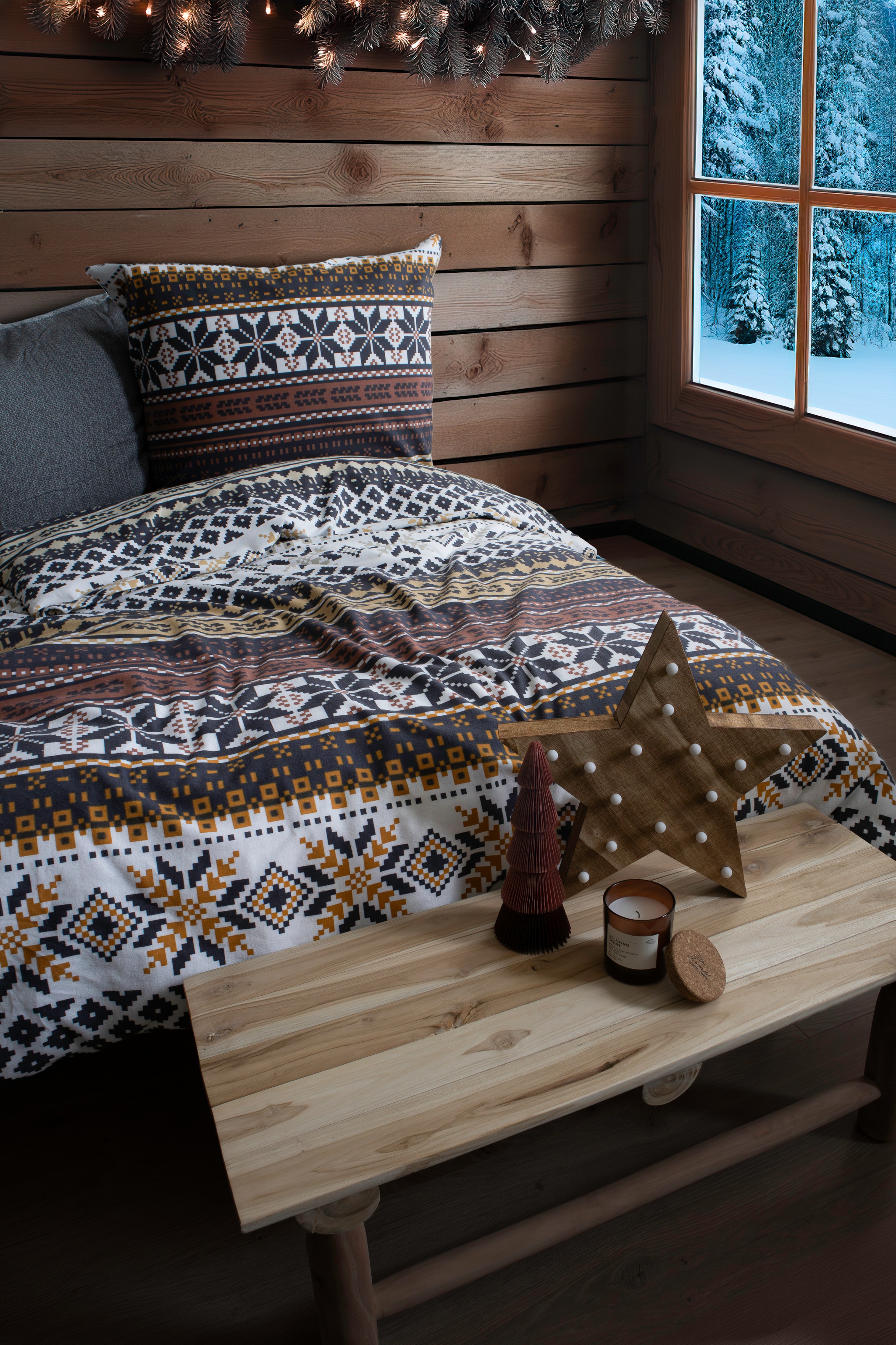 fleuresse Bettwäsche "Aspen" 2 Stk. tlg. Feinbiber mit nordischem Muster günstig online kaufen