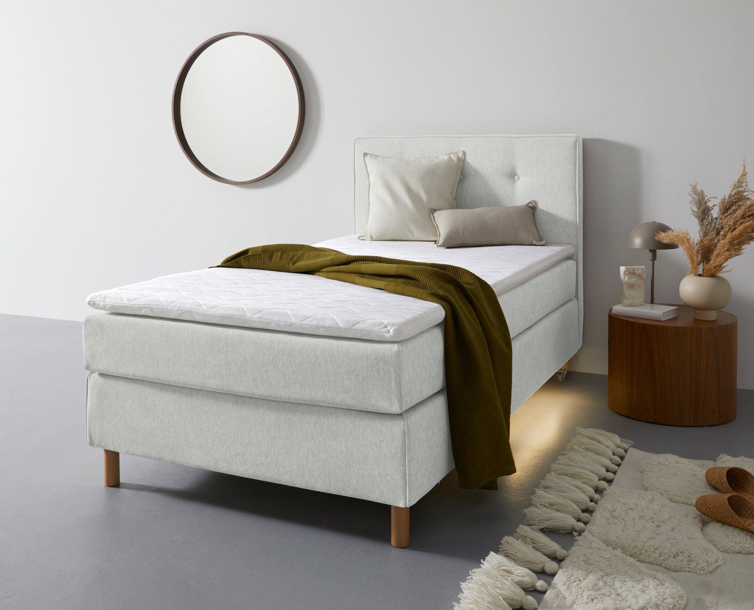 Home affaire Boxspringbett »Heimatblick 100x200cm beliebig erweiterbar zu Doppel- und Familienbett«, Einzelbett, Hotelbett erhältlich in H2,H3 & H4