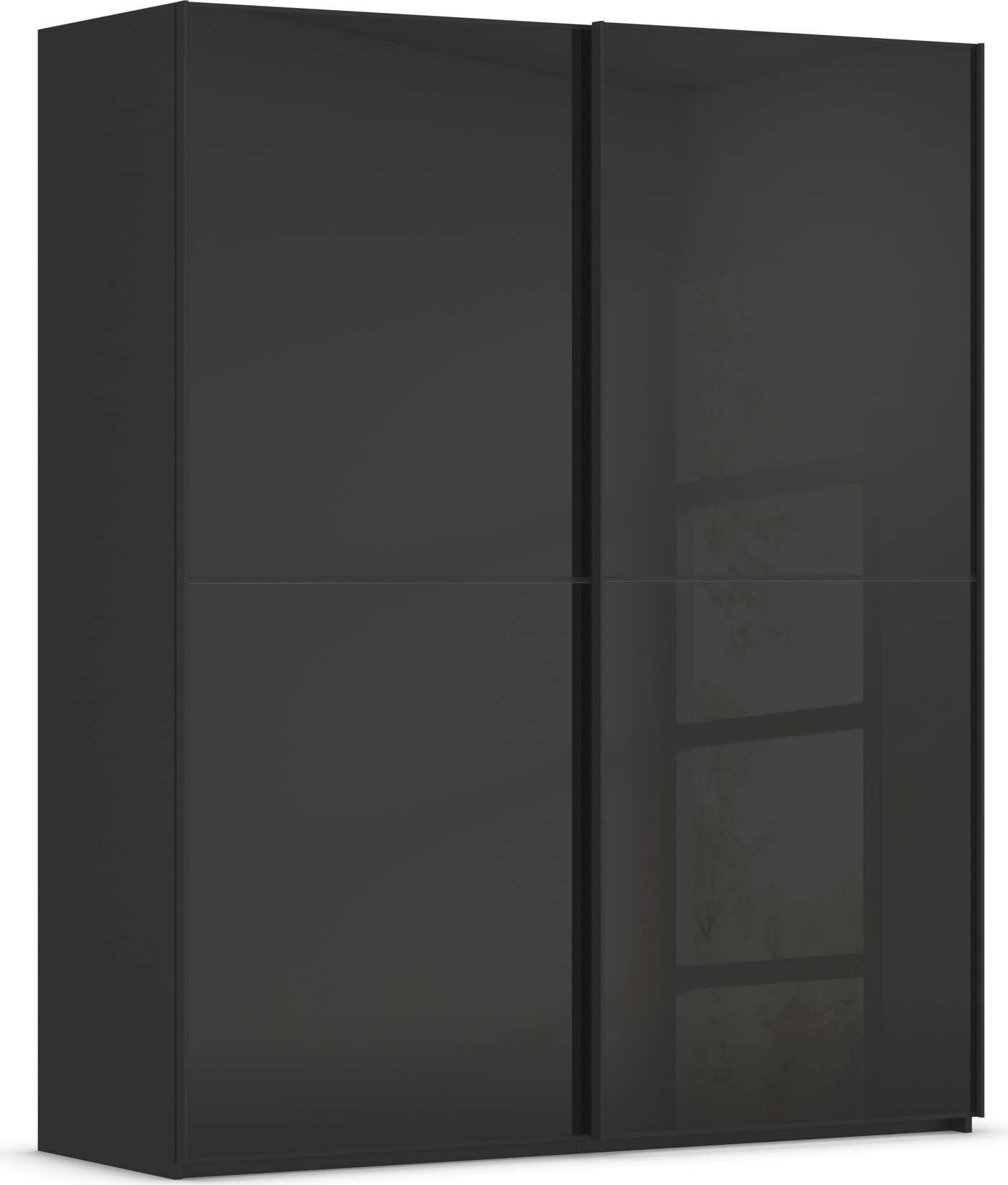 rauch Schwebetürenschrank "Kleiderschrank Schrank Garderobe Schlafzimmerschrank SCALE-DUO" edle zweigeteilte Türen Glas-Front mit 3 Zierleisten MADE IN GERMANY