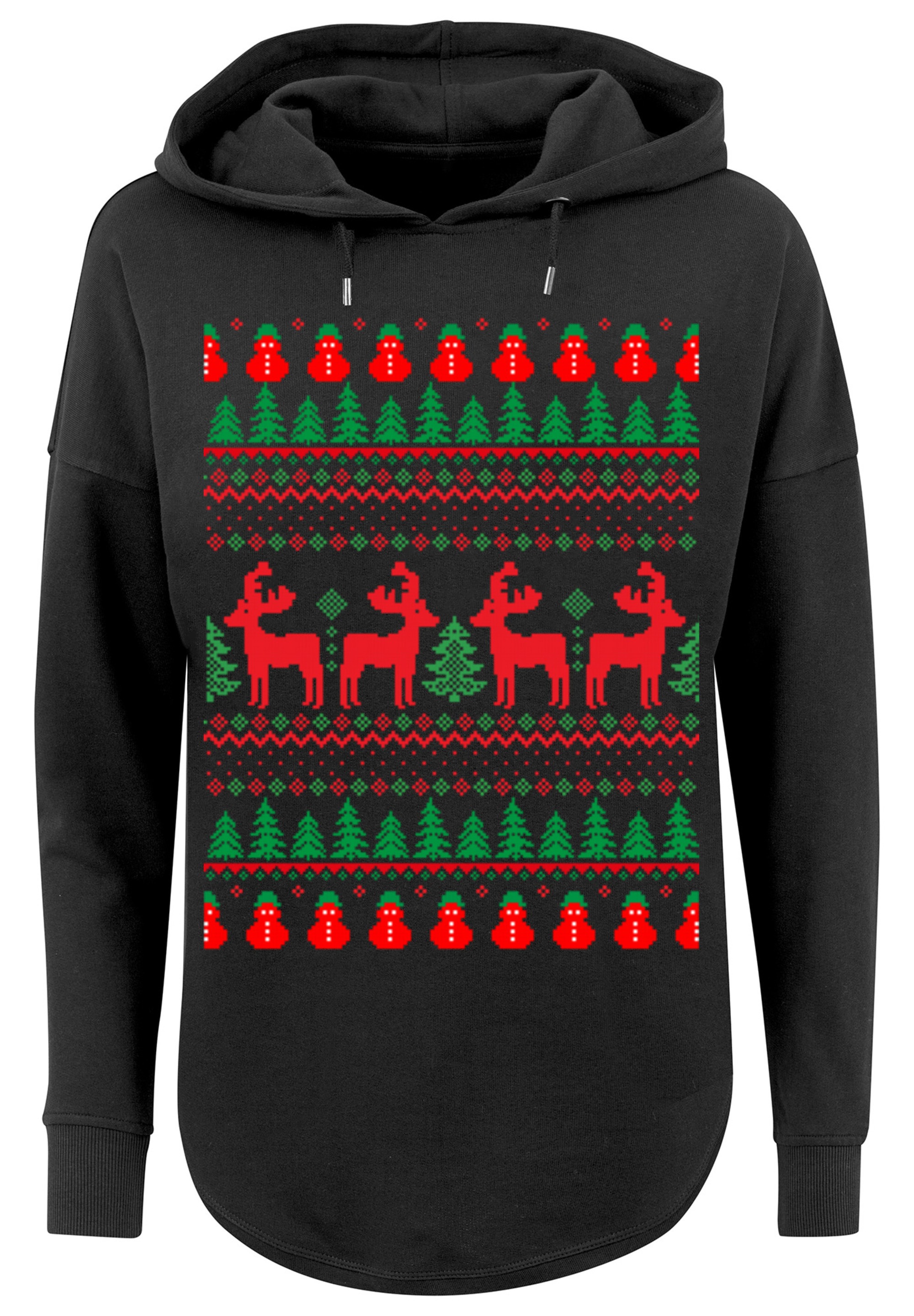 F4NT4STIC Kapuzenpullover »Christmas Reindeers Weihnachten Muster«, Print