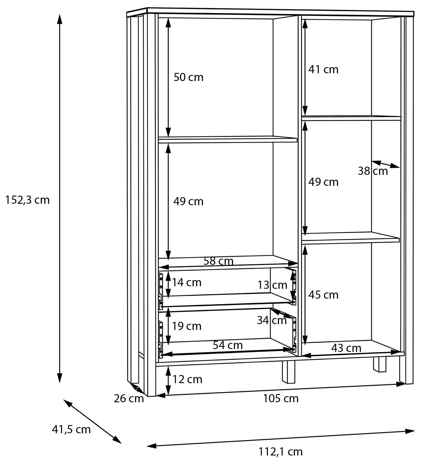 FORTE Highboard »Saitama«