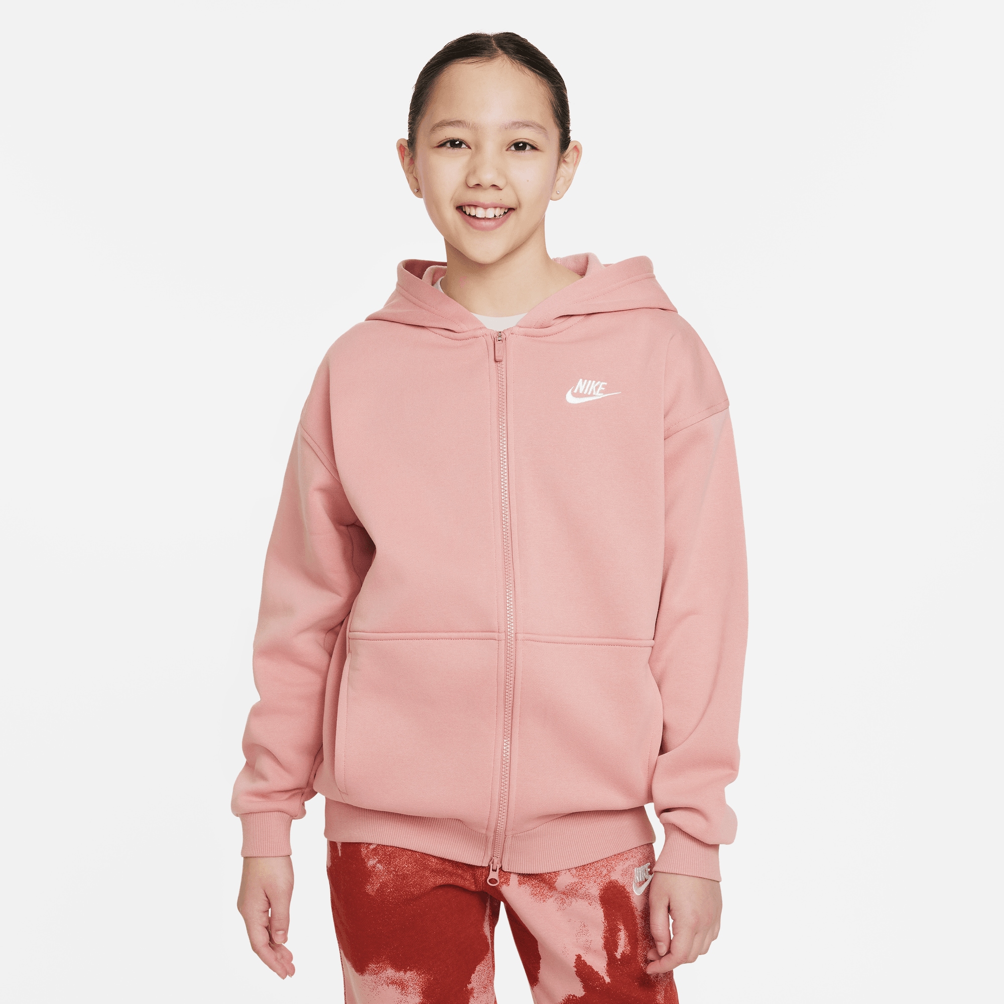 Nike Sportswear Kapuzensweatjacke »CLUB FLEECE BIG KIDS' (GIRLS') OVERSIZED  FULL-ZIP HOODIE« online kaufen | BAUR