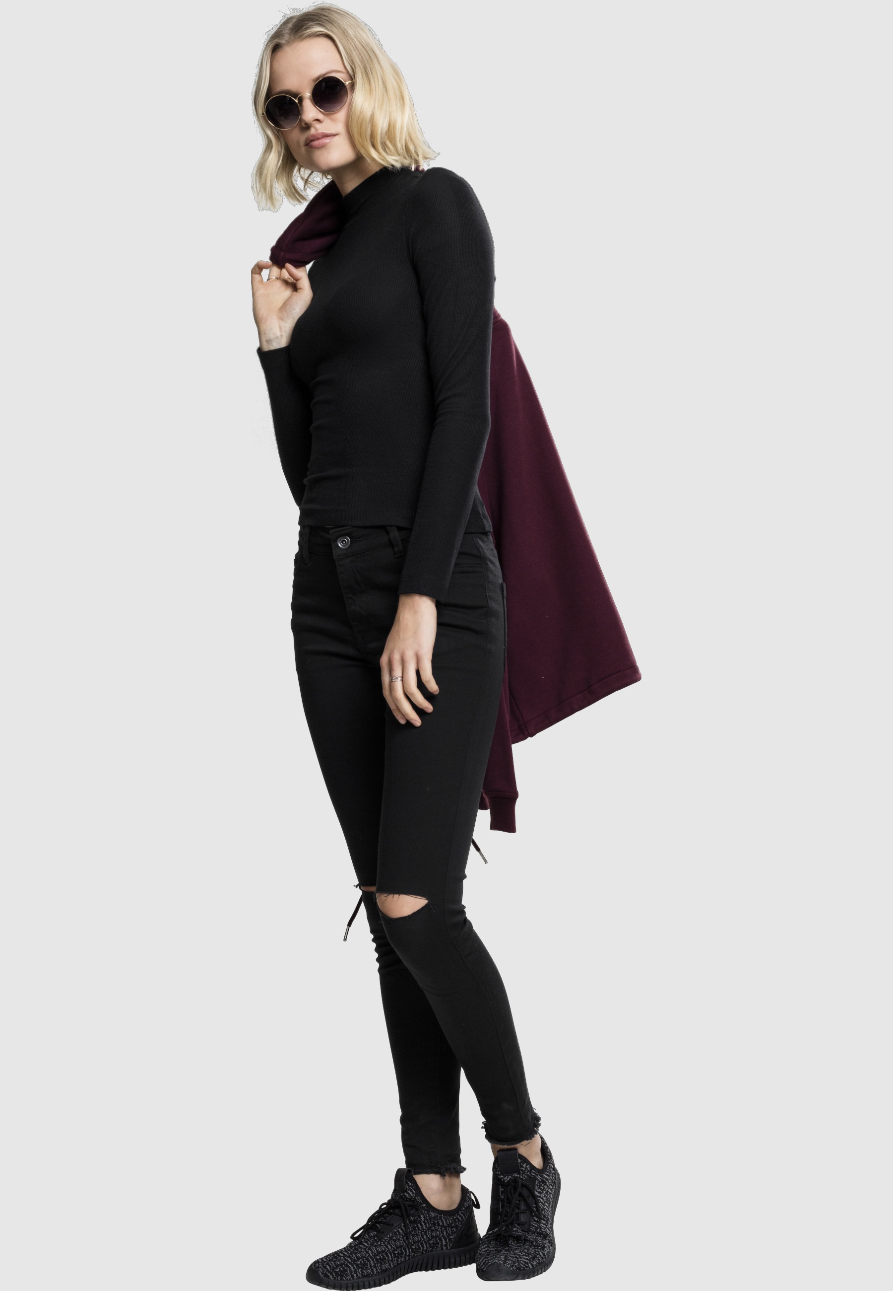 URBAN CLASSICS T-Shirt »Urban Classics Damen Ladies Turtleneck Longsleeve« 1 Stk.