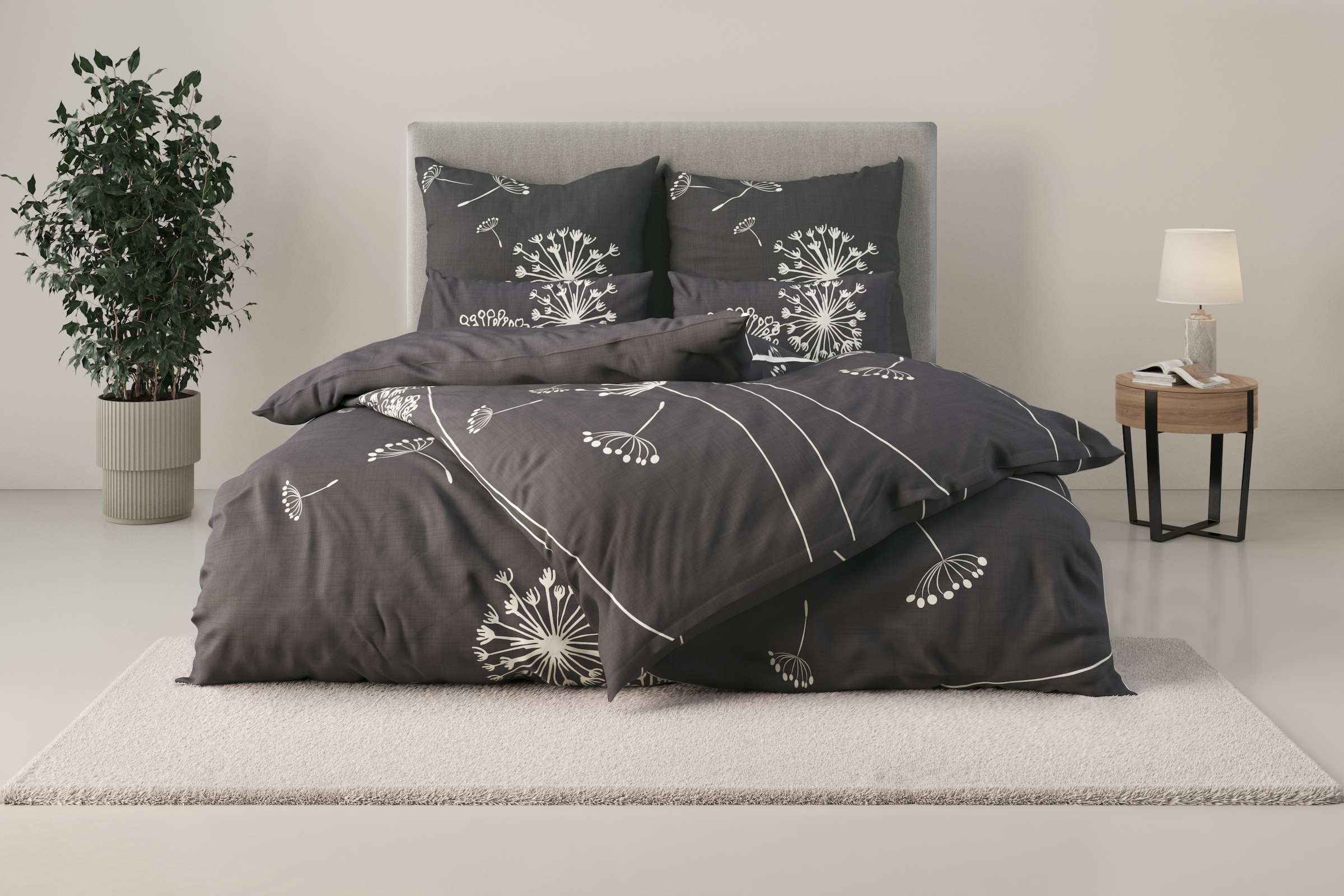 OTTO home "SOUCY in vier Qualitäten erhältlich, Leinenstruktur" 2 100% Baumwolle, auch PREMIUM Qualitäten Renforcé-Tencel & Satin TC300