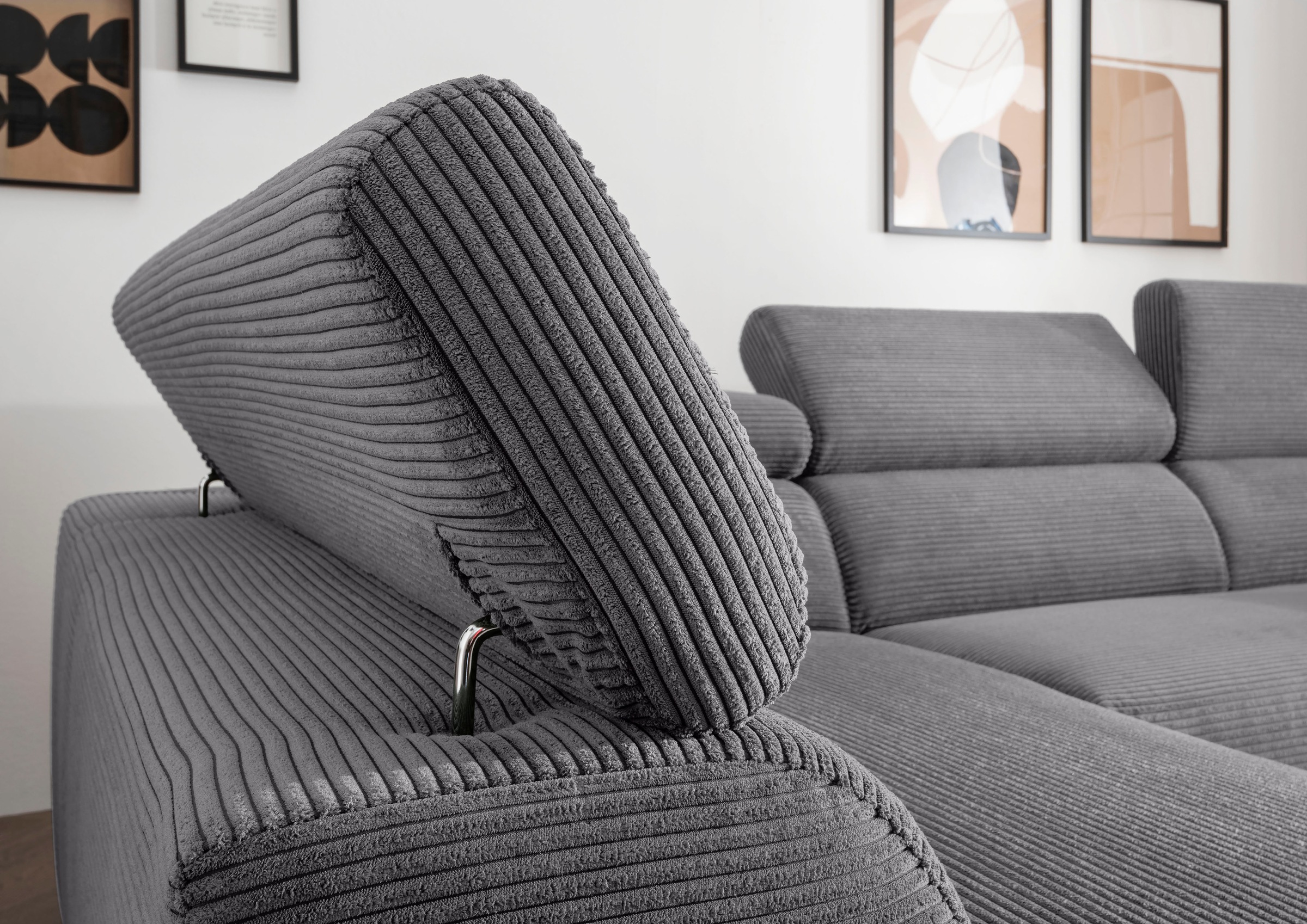 alina Ecksofa »Hikari«, wahlweise mit Sitzvorzug, in modernem Cordstoff, Breite 276 cm