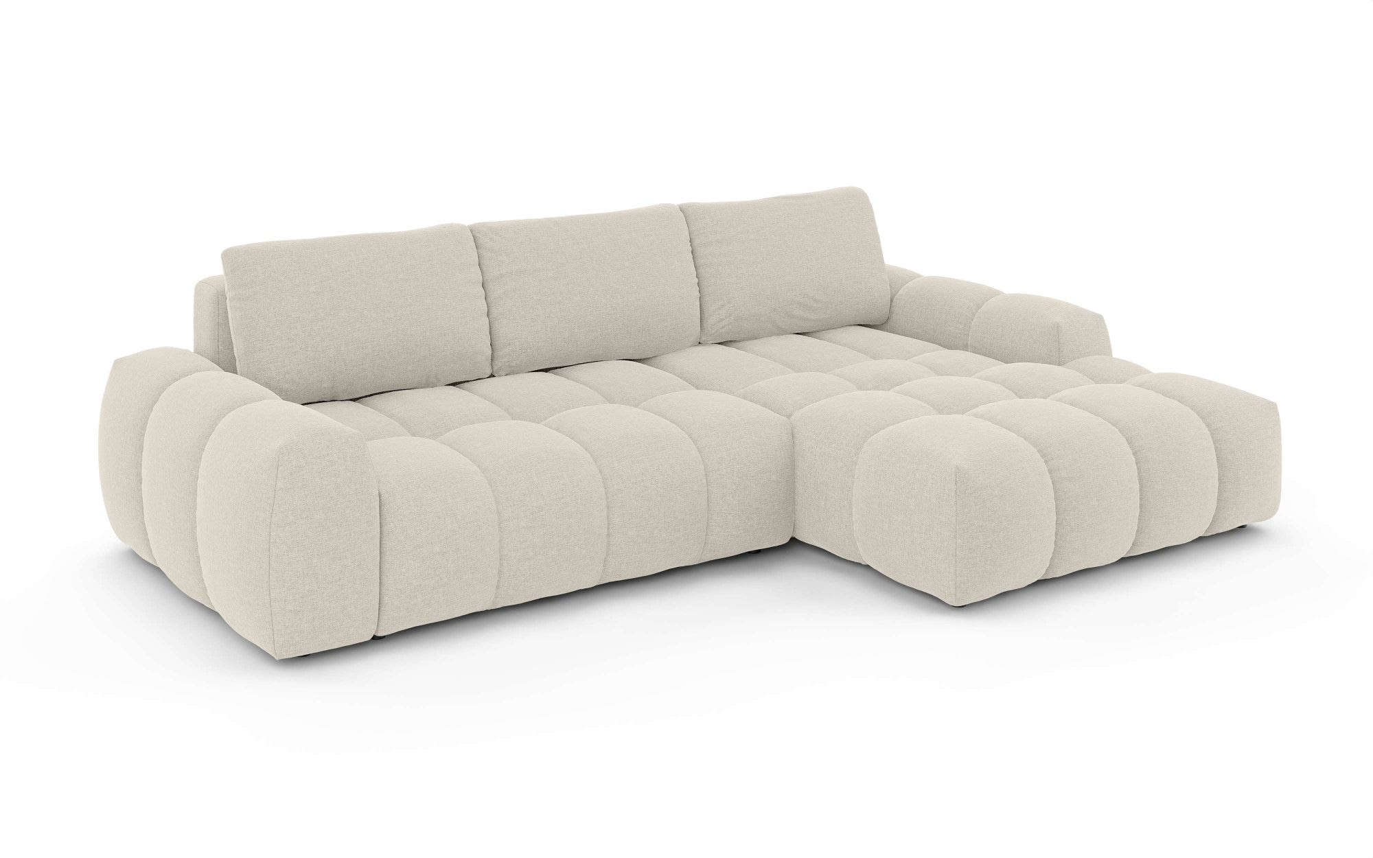 INOSIGN Ecksofa »AZITA klein optionale Schlafsofa mit Bettkasten, B/T/H: 270/166,5/84cm«, L-Form mit Wellenunterfederung, Bubble-Optik