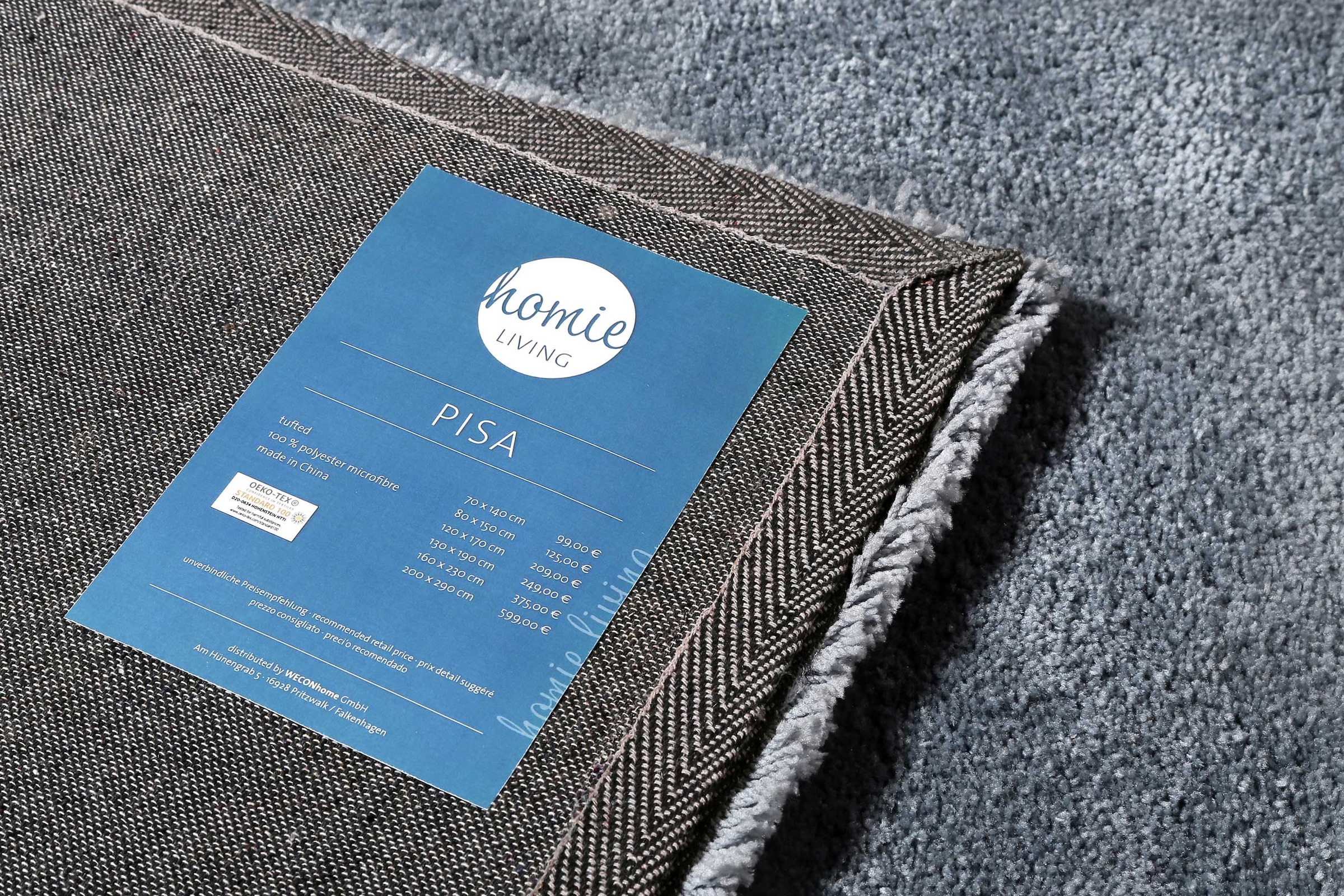 Homie Living Teppich »Pisa«, rund, 25 mm Höhe, Hochflor, Microfaser, uni, weich, Shaggy, Wohnzimmer, Schlafzimmer