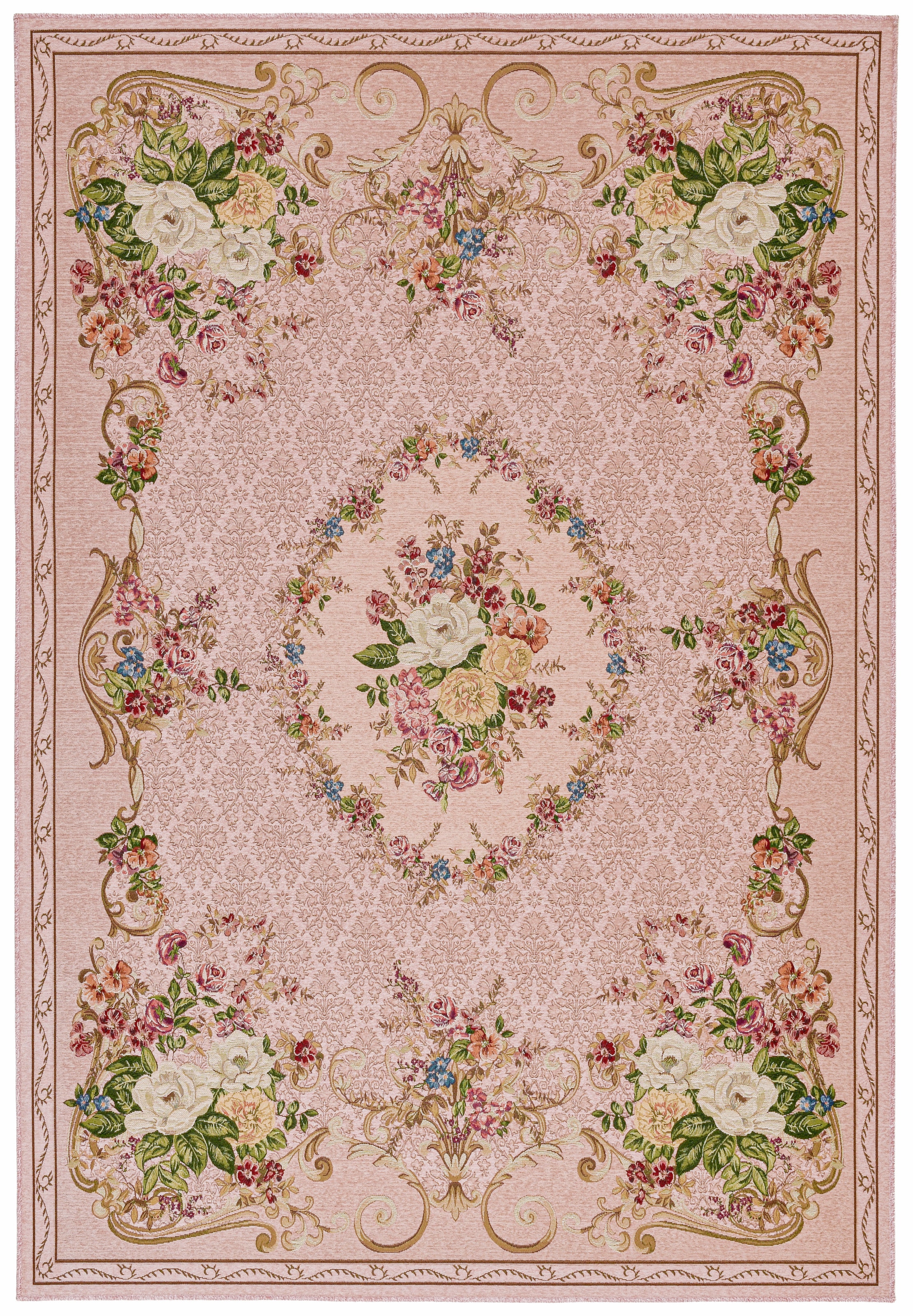 THEKO "Flomi Floral" rechteckig 3 mm Höhe gewebt, Blumen Design, ideal im Wohnzimmer & Schlafzimmer