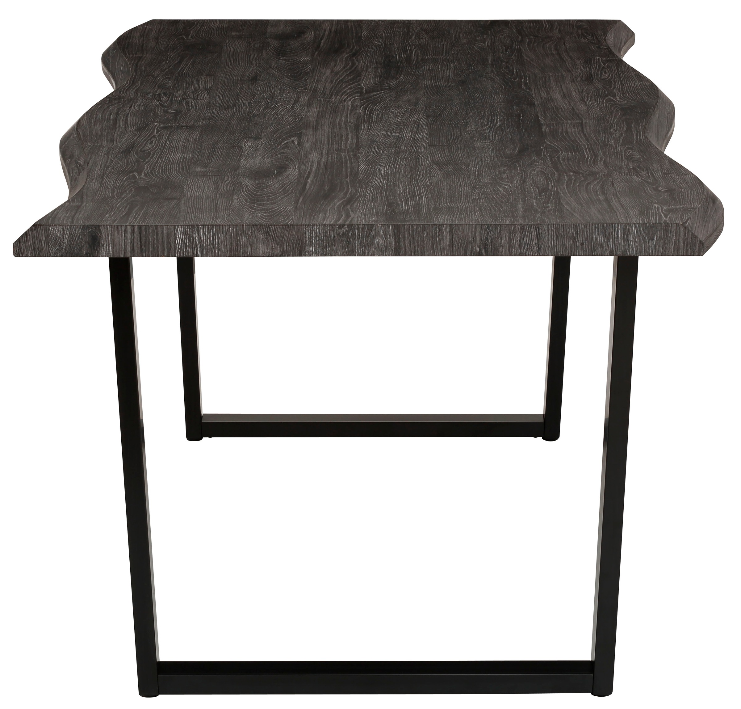 Esstisch HELA "GISELLE Baumkantentisch, Küchentisch", grau (grau, schwarz, grau), B:180cm H:76cm T:100cm, Tische, Esstisch, Kufengestell Metall, Industrial Design, 140 - 200 cm Breite, 2 Farben 3