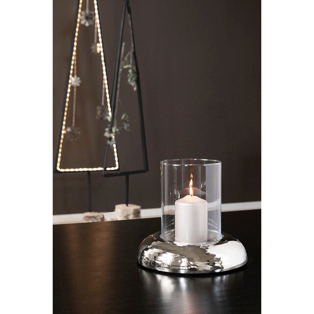 Fink Windlicht »ALDO«, (1 St.), Kerzenhalter aus Metall - vernickelt und  Glas, Höhe 24 cm x Ø 27,5 cm | BAUR