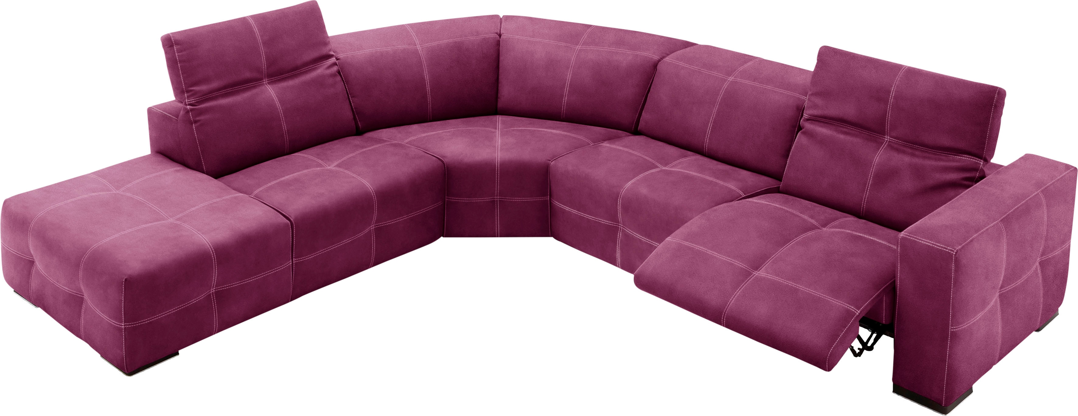 Egoitaliano Ecksofa "Sauvanne, Designsofa der Extraklasse, elegant und bequem, L-Form" wahlweise mit elektrischer Relaxfunktion, Kopfteilverstellung