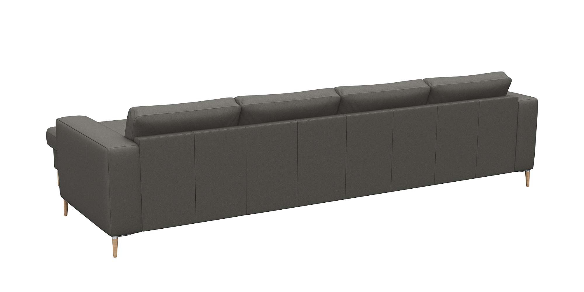 FLEXLUX Ecksofa »Fiore, super Sitzkomfort durch Kaltschaum im Sitz, L-Form«, breite Armlehnen, Füße Alu+ Eiche