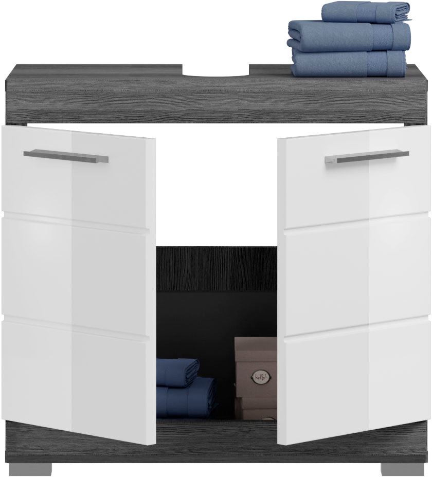 INOSIGN Badmöbel-Set »Siena, 4 teilig, bestehend aus:«, (Set, 4 St.), Hochschrank, Waschbeckenunterschrank, Badspiegel, Hochschrank breit