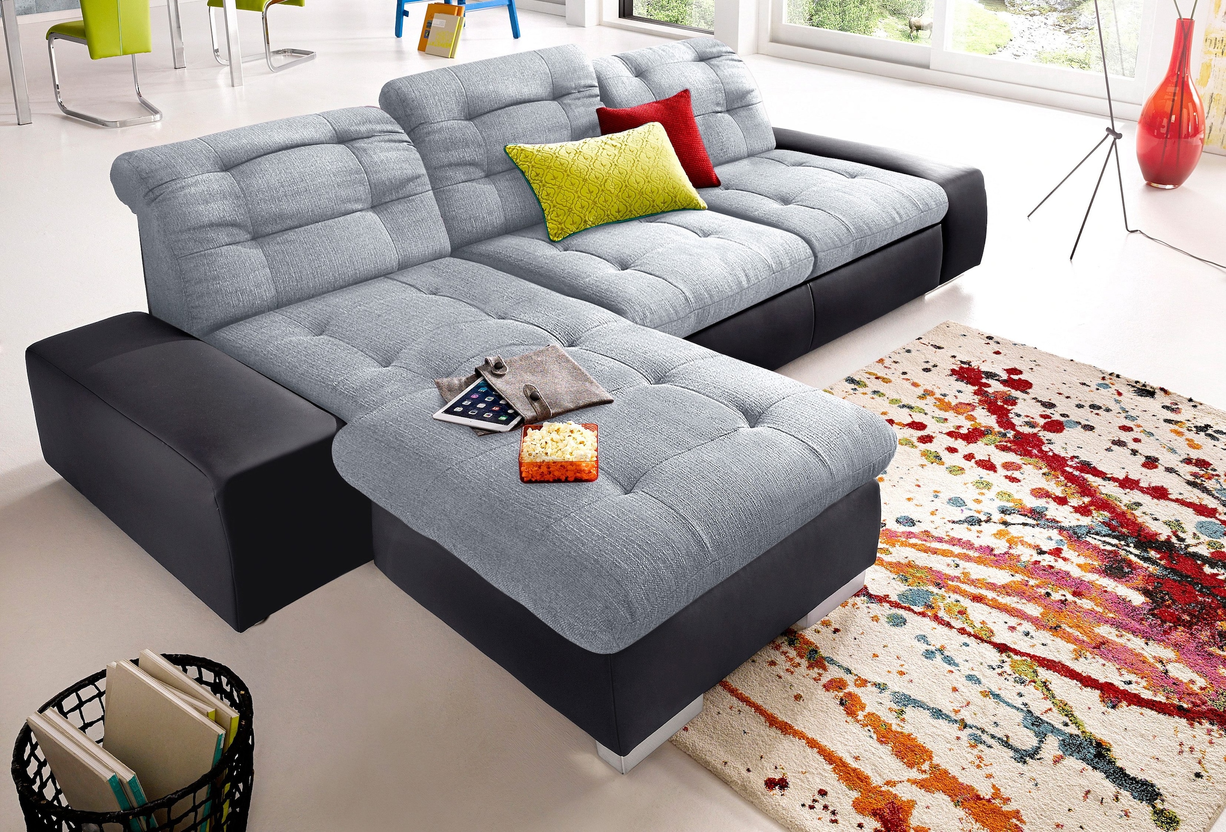 Kampinė sofa »Palomino L-Form« patogi XL arba XXL ir su miegojimo funkcija