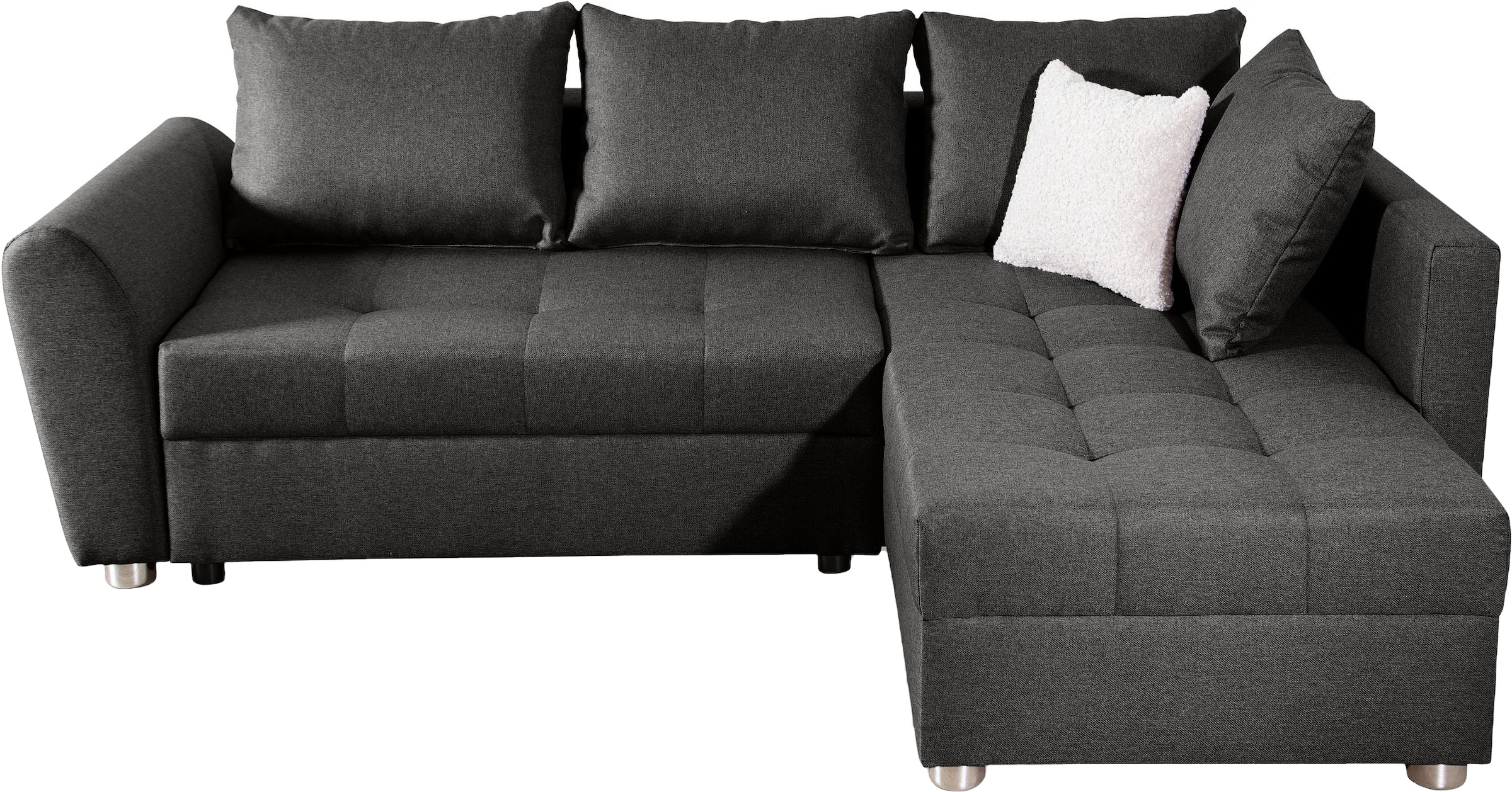 COLLECTION AB Ecksofa »JANA«, Ecksofa,Bettfunktion,Bettkasten,Bonnelfederkern,Rückenkissen