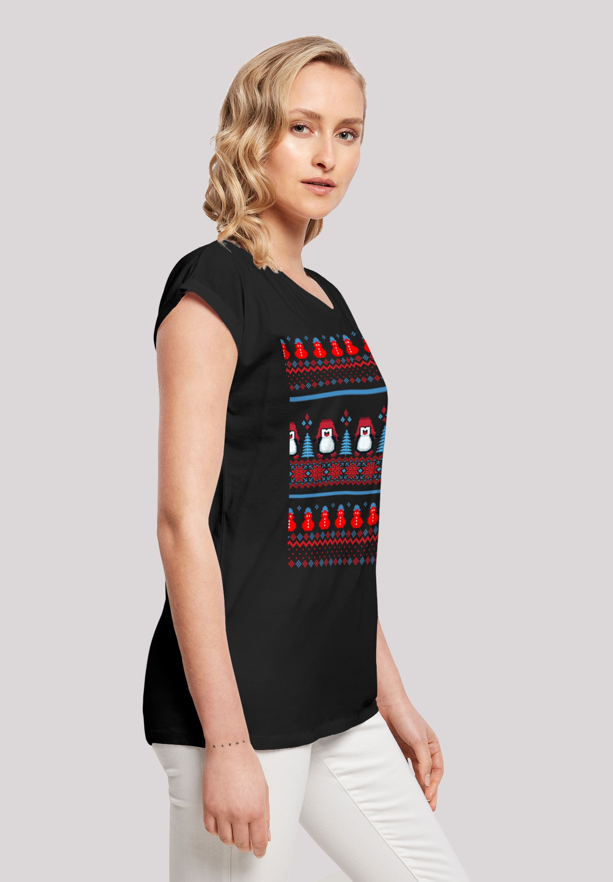 F4NT4STIC T-Shirt »Christmas Pinguin Muster«, Print