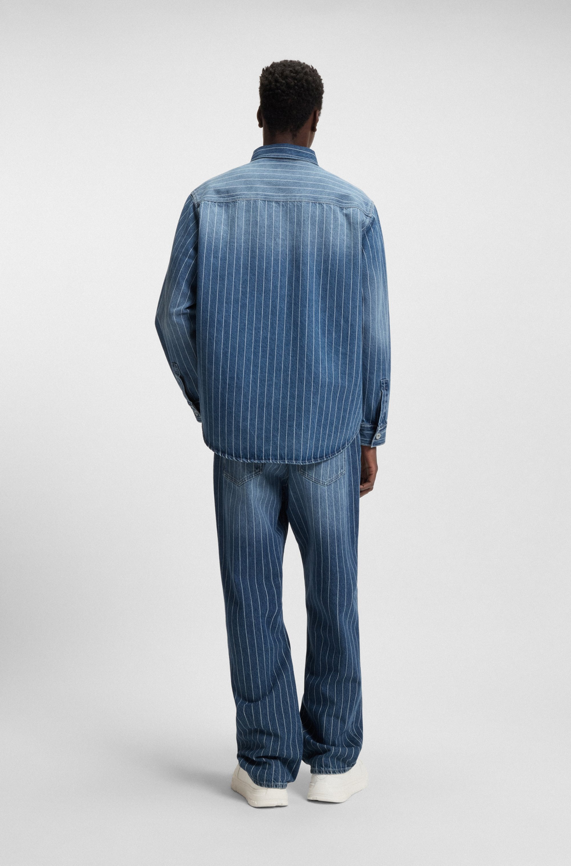 HUGO Blue Jeanshemd »Ebolt«, aus gestreiftem Denim