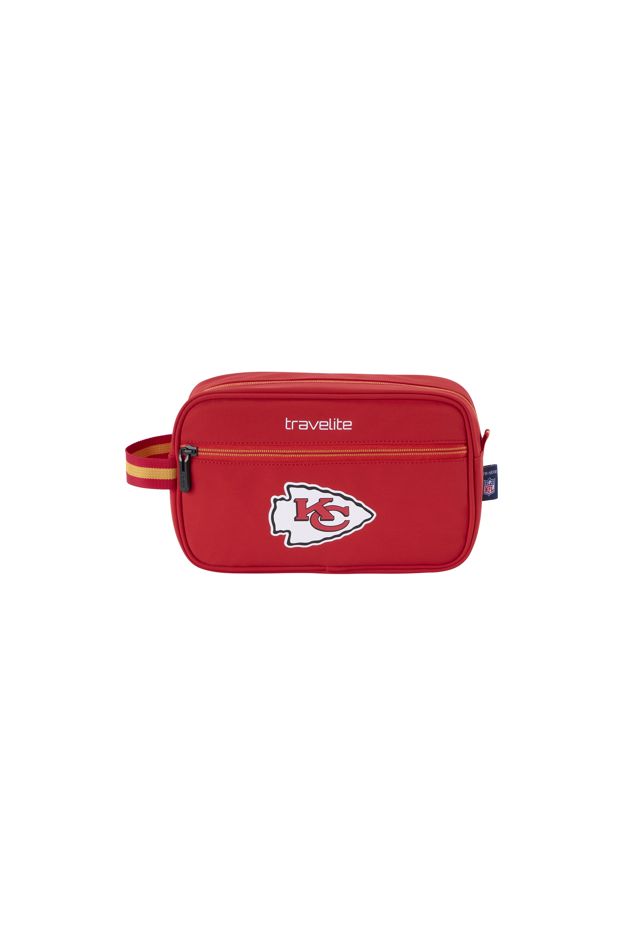 travelite Kosmetiktasche "travelite x NFL Kulturtasche" Unisex Kulturtasche großes Hauptfach und Frontfach mit Reißverschluss