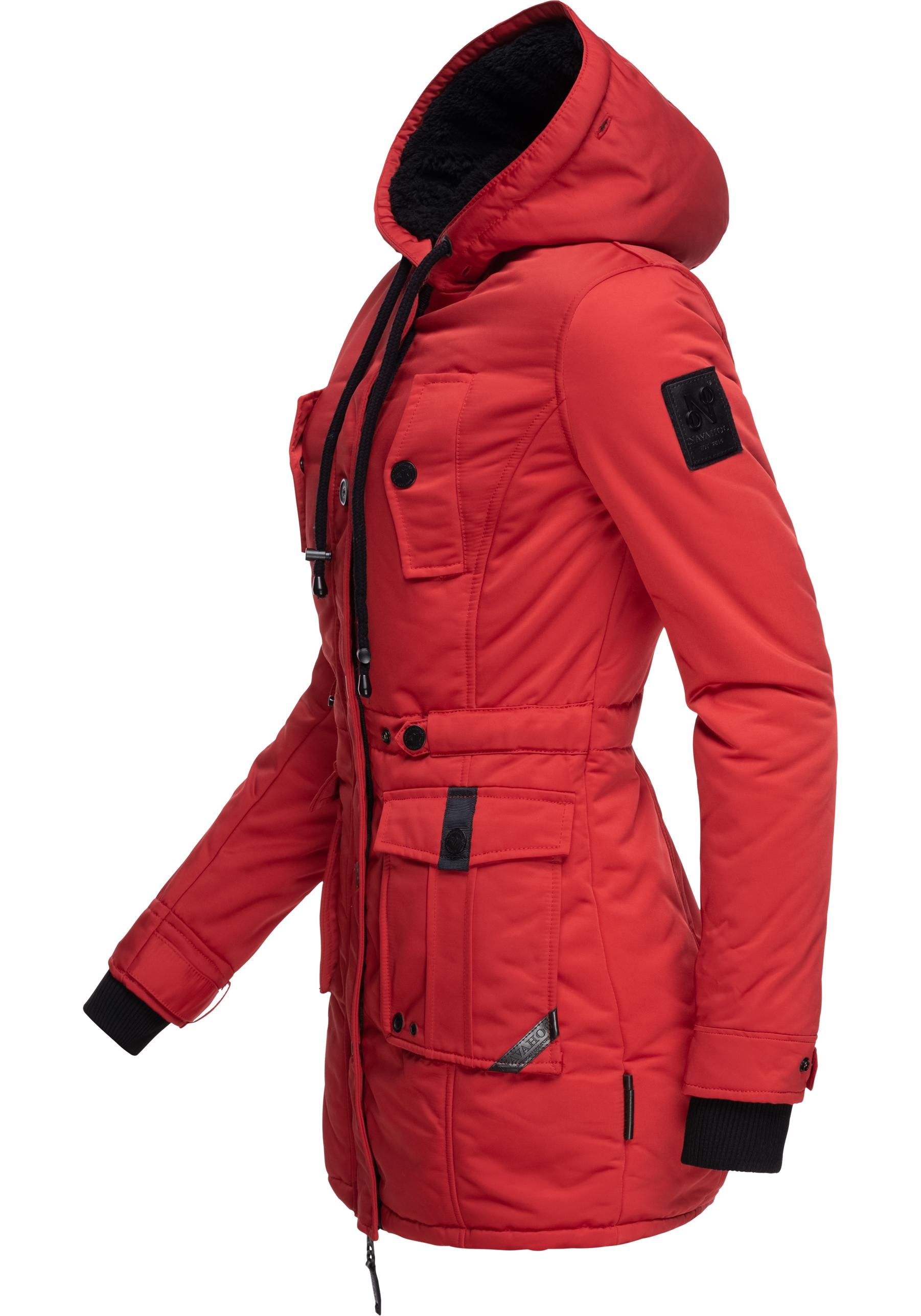 Navahoo Wintermantel »Luluna Prc«, edler Parka mit großer Kunstfellkapuze