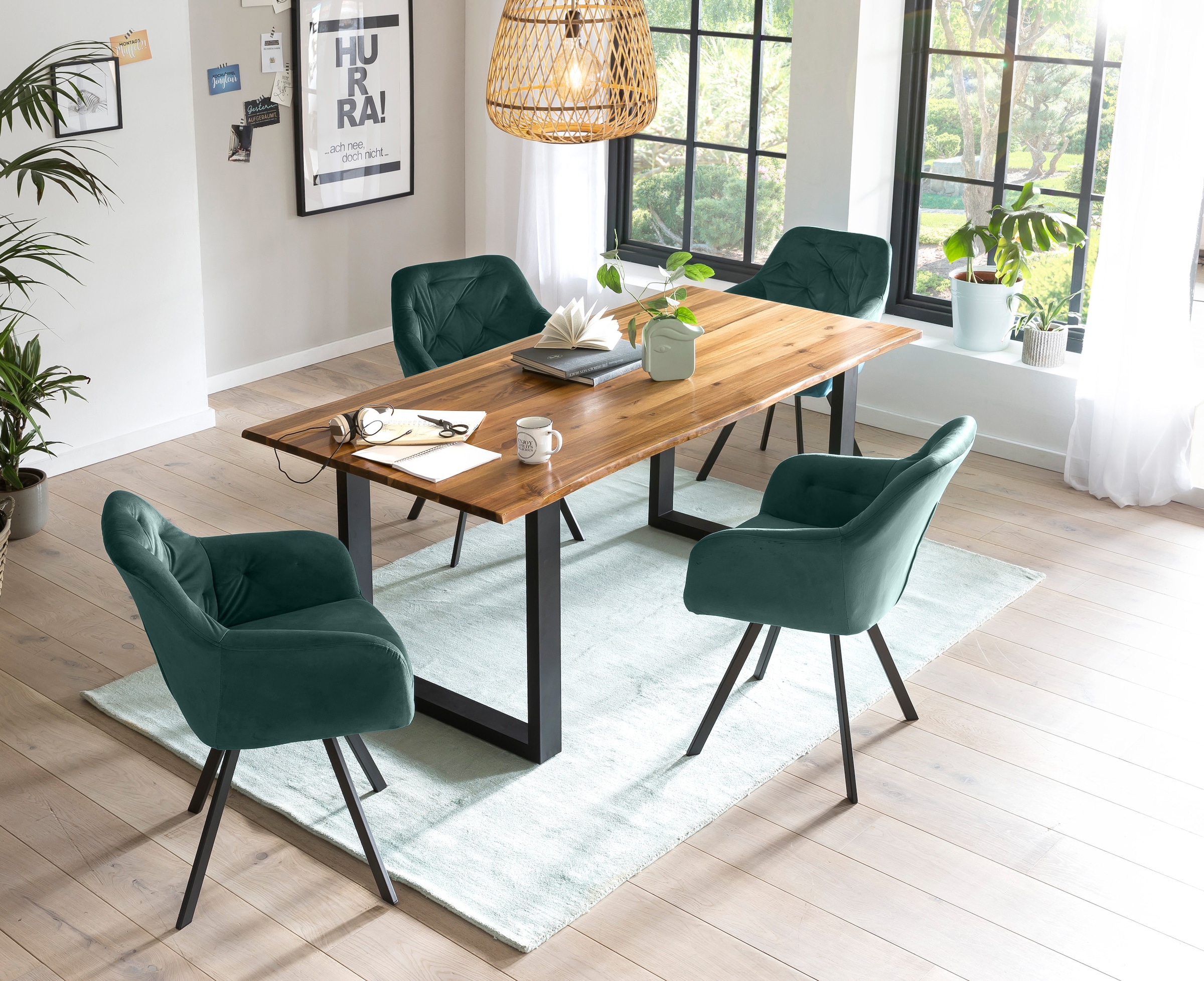 SalesFever Essgruppe, (Set, 5 tlg.), 5-teiliges Set: Drehstühle und Tisch m günstig online kaufen