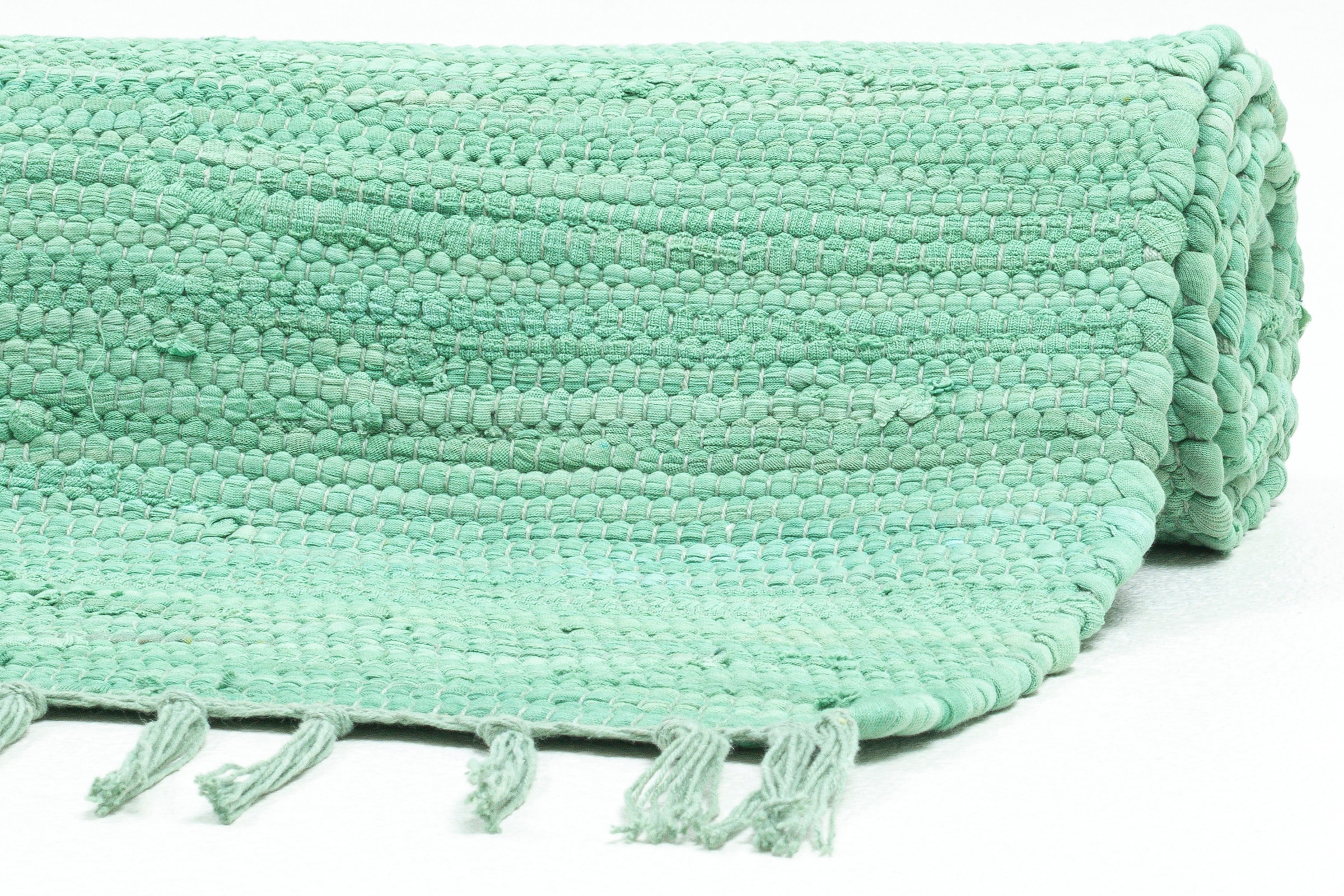 THEKO Teppich »Happy Cotton«, Teppich, mit Fransen Flachgewebe, rechteckig, | BAUR Baumwolle, handgewebt, Handweb reine
