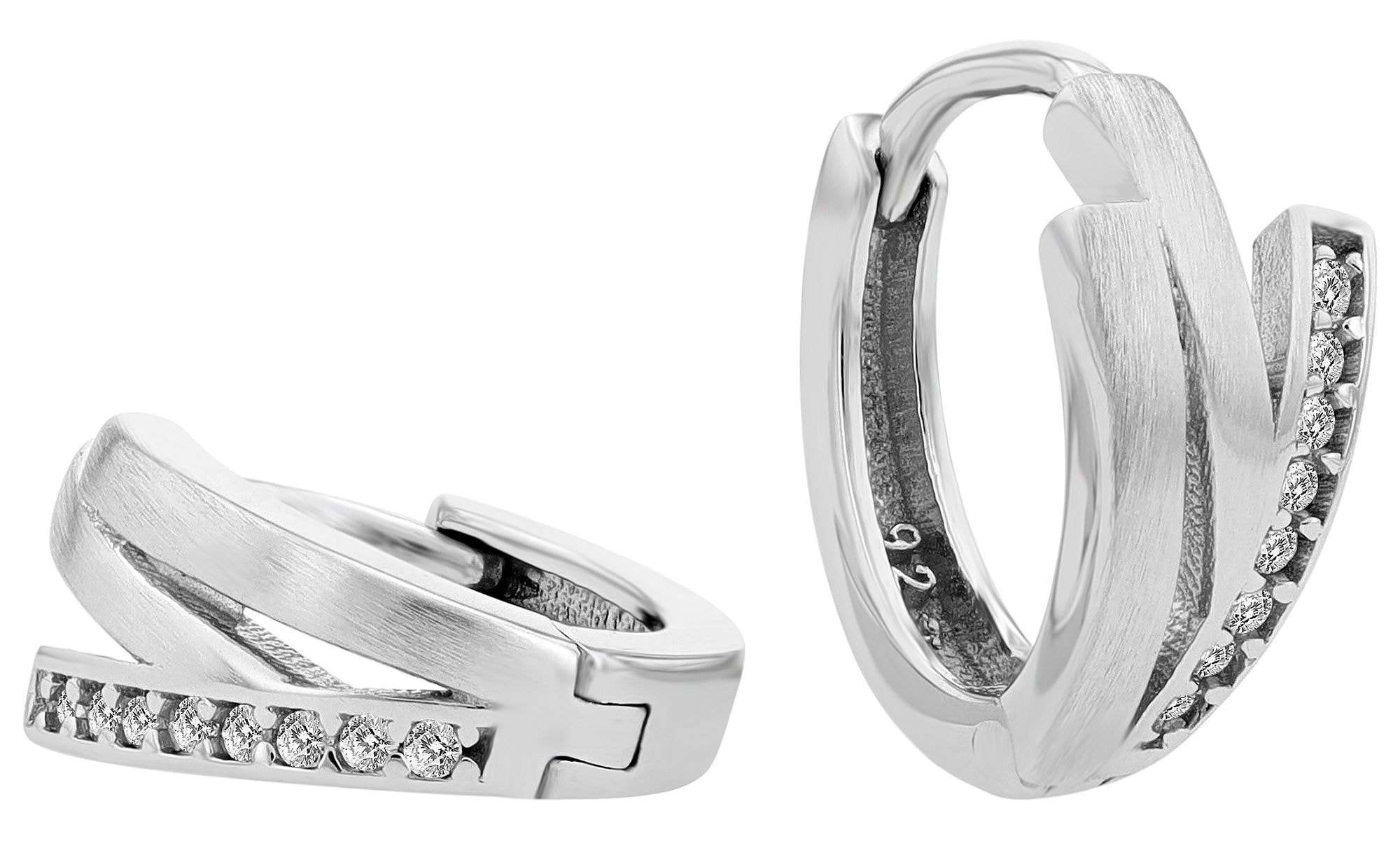 Adelia´s Klappcreolen "Damen Ohrringe – Klappcreole aus 925 Silber mit Zirk günstig online kaufen