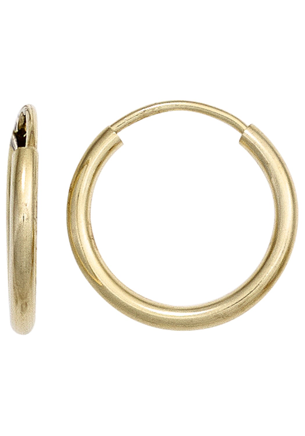 JOBO Paar Creolen rund 585 Gold
