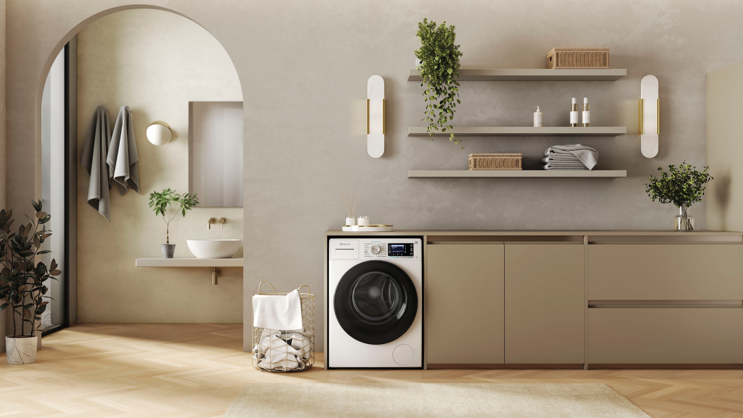 BAUKNECHT Waschmaschine »B6R 88E SILENCE DE«, 8 kg, 1400 U/min, Dampfprogramm, besonders leise, Vollwasserschutz