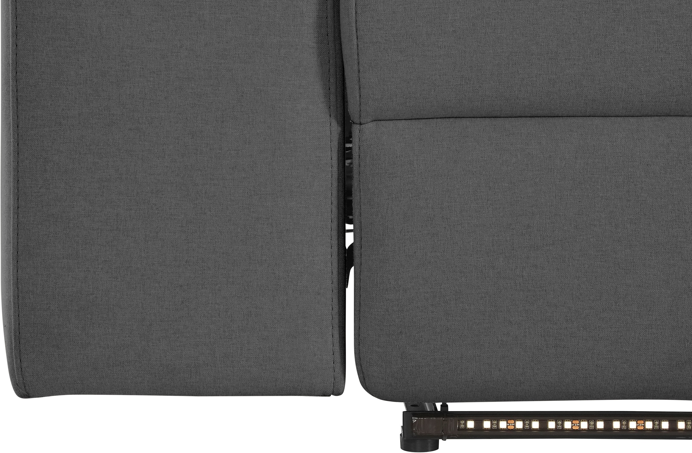 Places of Style Ecksofa »Kilado, L-Form,«, mit Relaxfunktion, verstellbarer Armlehne, Kopfteilverstellung