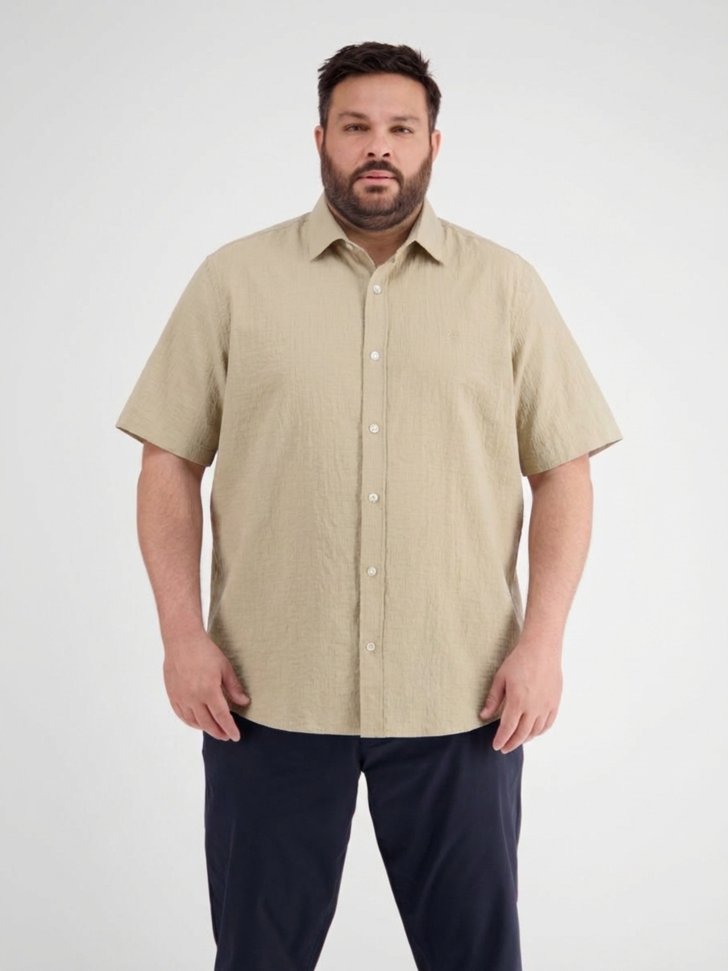 LERROS Kurzarmhemd "Kurzarmhemd mit Knitterlook, grosse Größen" günstig online kaufen