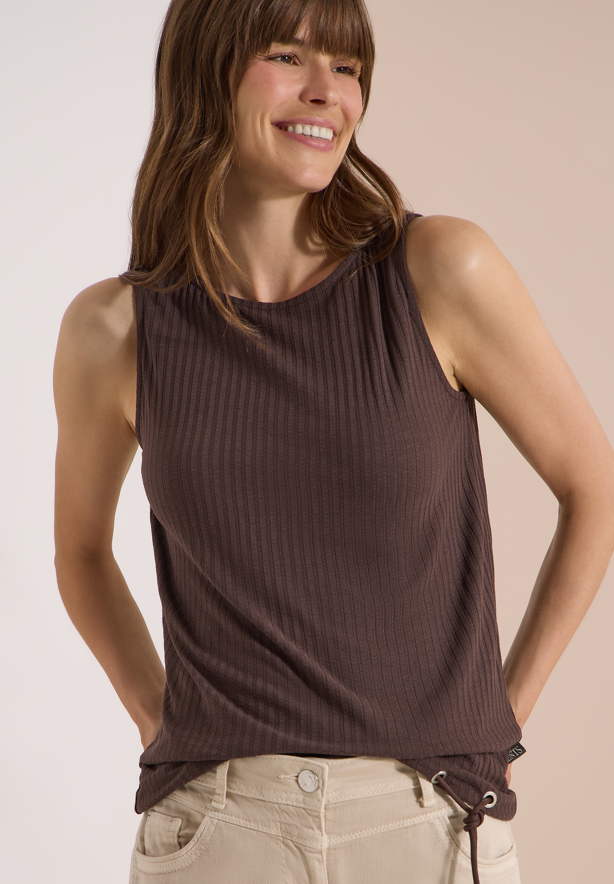 Cecil Ripptanktop aus elastischer und atmungsaktiver Jersey-Qualität, ärmelloses Design