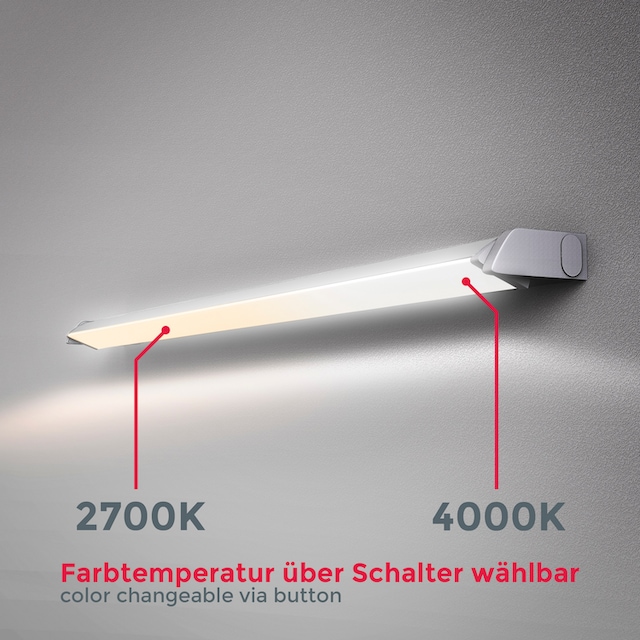 B.K.Licht LED Unterschrankleuchte. 1 x LED-Platine 8 Watt, wahlweise 2.700K  (400lm) oder 4.000K (450lm) über Schalter an der Platine einstellbar.  Netzkabel 1,8 Meter bestellen | BAUR