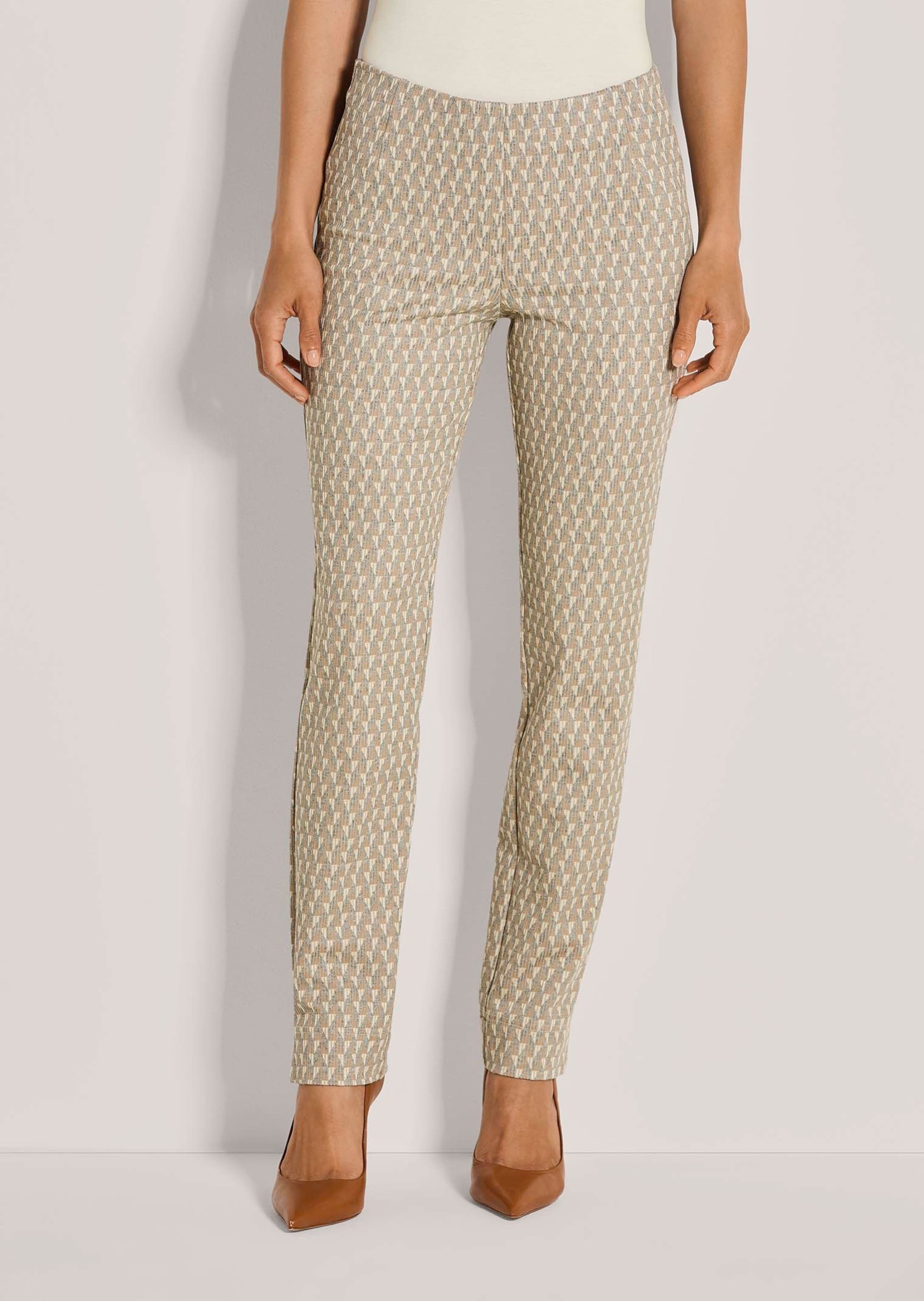 Thumbnail - MADELEINE Schlupfhose "Stoffhose Schmale Jacquardhose mit Muster"