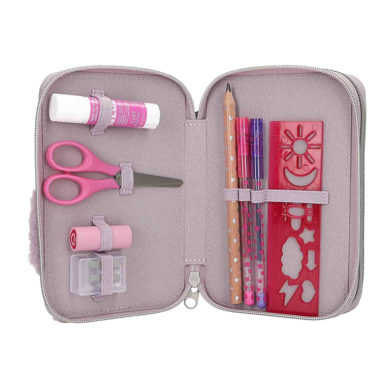 Depesche Buntstift »2-Fach Federtasche PENGUIN Princess Mimi 5,5 x 13 x 19,5 cm weiß-rosa«