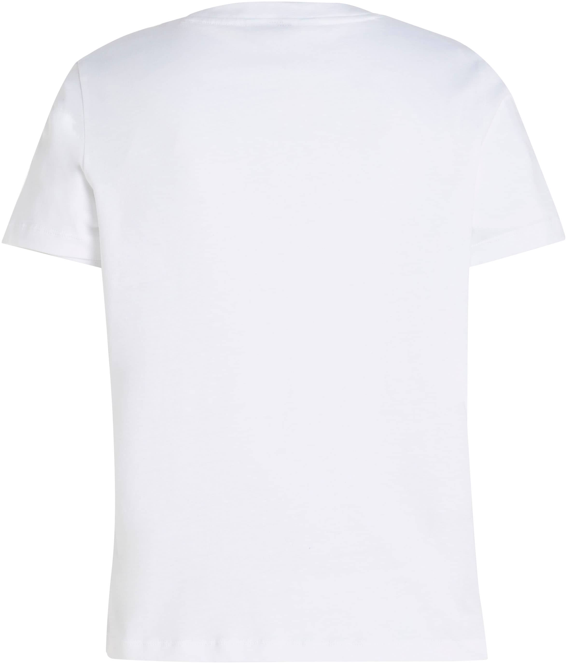 Tommy Hilfiger T-Shirt »REG CORP LOGO C-NK mit Logoschriftzug und Stickerei«, meliert, casual, regular fit, Baumwolle, Rundhals