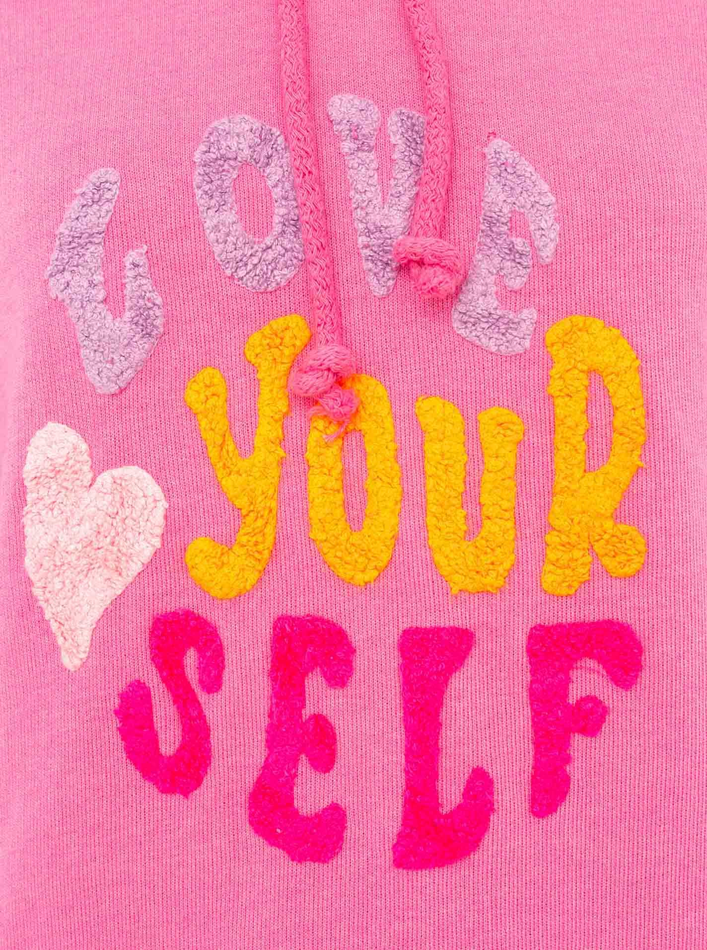 Zwillingsherz Hoodie »"Love Yourself"«, Kapuze, Flockprint, Langarm, Kordelzug